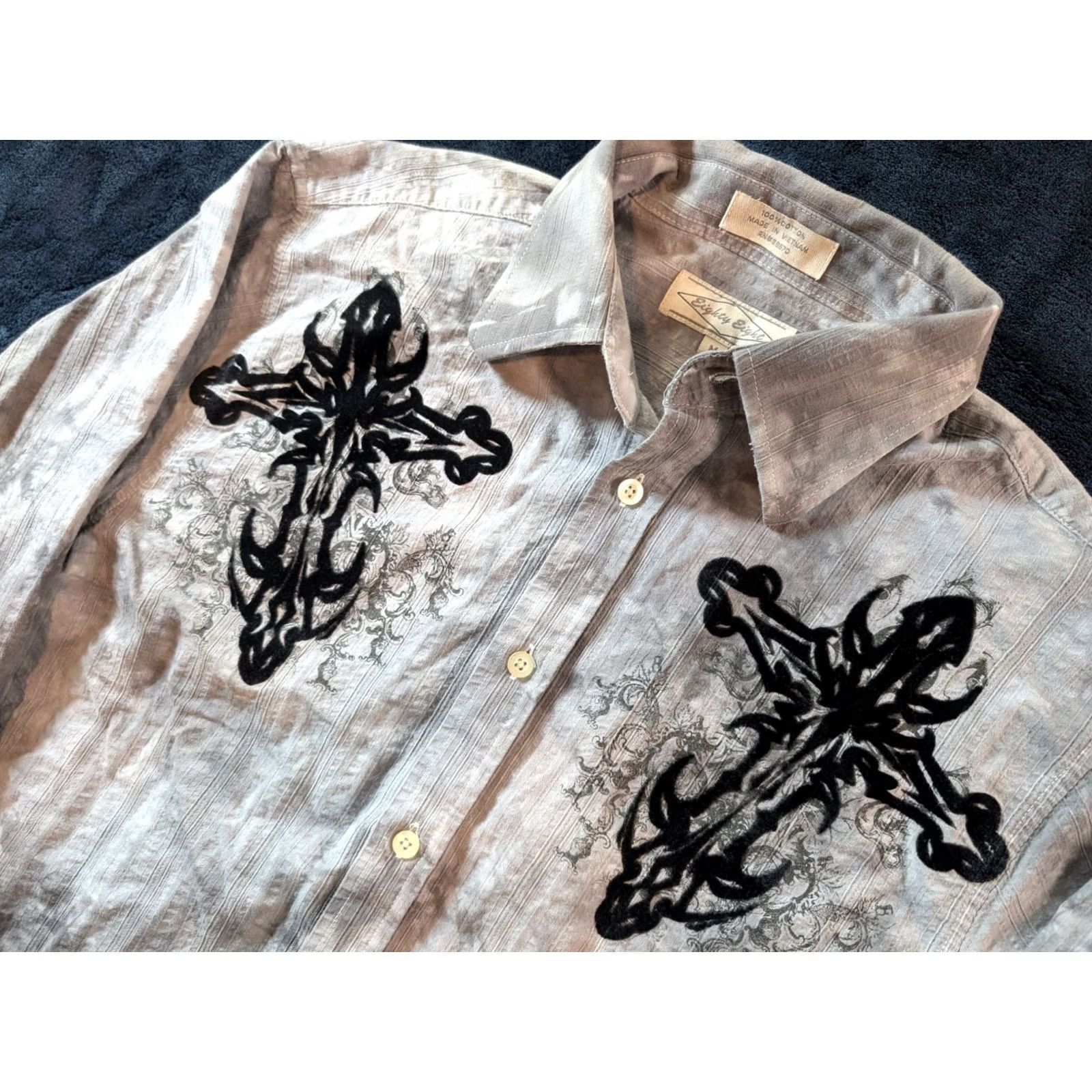 Affliction VINTAGE Eighty Eight Button-Up Shirt Grunge Y2K Affliction Gray Men's M Size US M / EU 48-50 / 2 - 3 Thumbnail