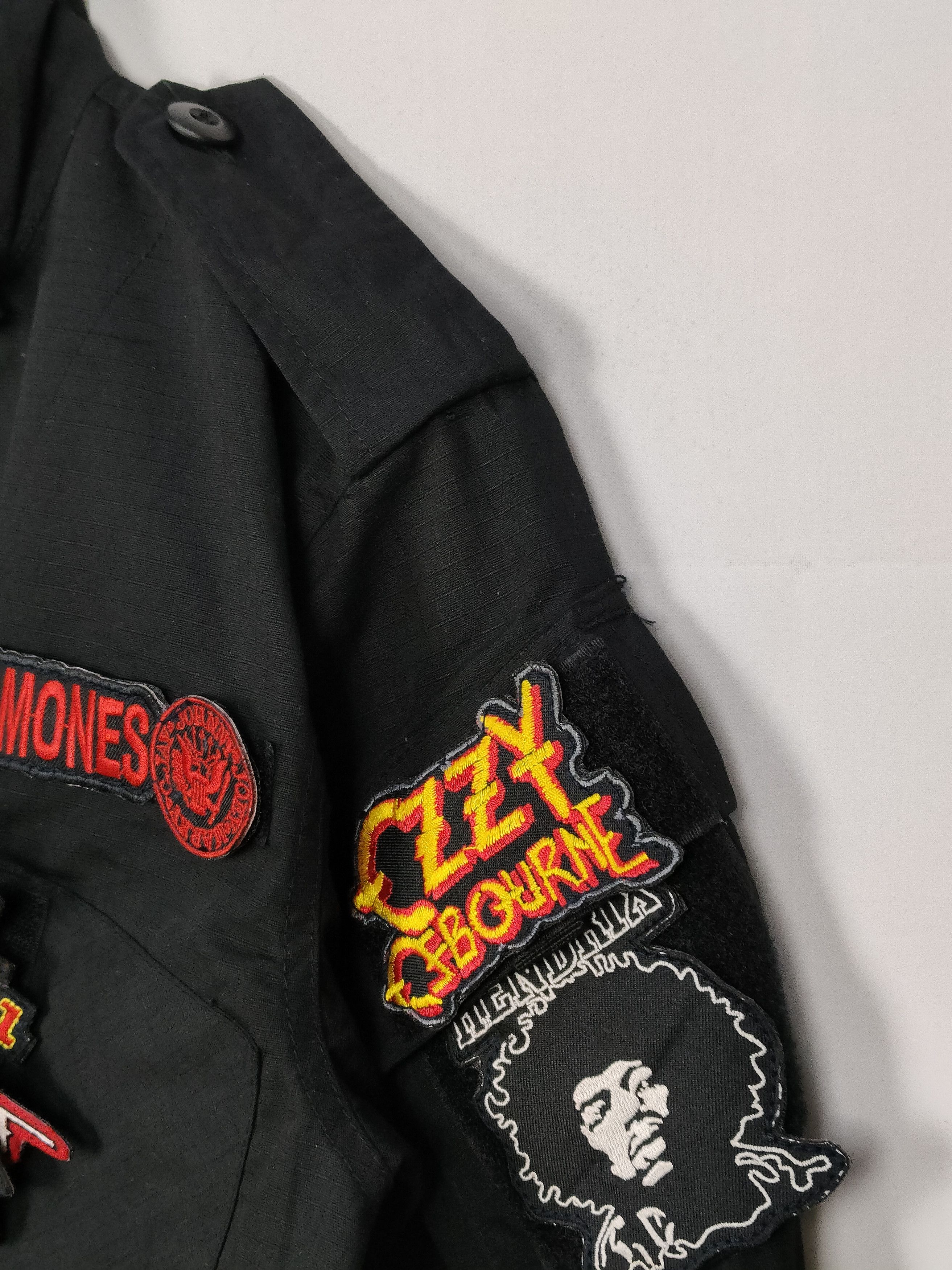 Band Tees Black Military Jacket with Bands Patches Size US M / EU 48-50 / 2 - 8 Thumbnail