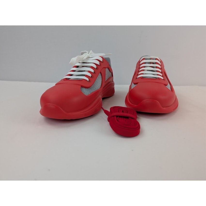 Prada o1rshd1 Calzature Uomo Icon Soft Lace Up Sneaker in Rosso Size US 9 / EU 42 - 8 Thumbnail
