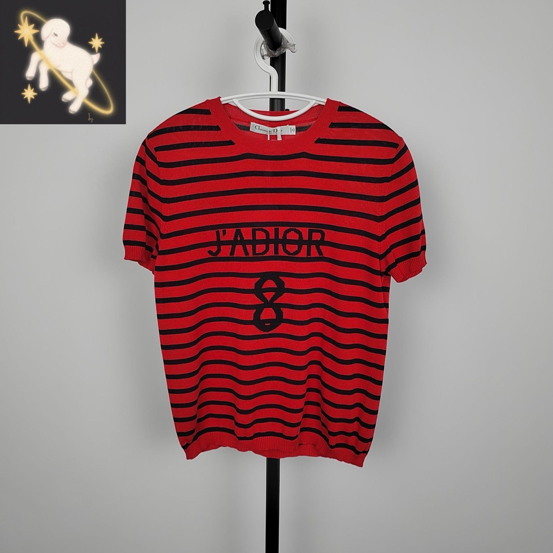 Dior × Hedi Slimane SS05 Striped Guitar Embroidery Polo | Grailed