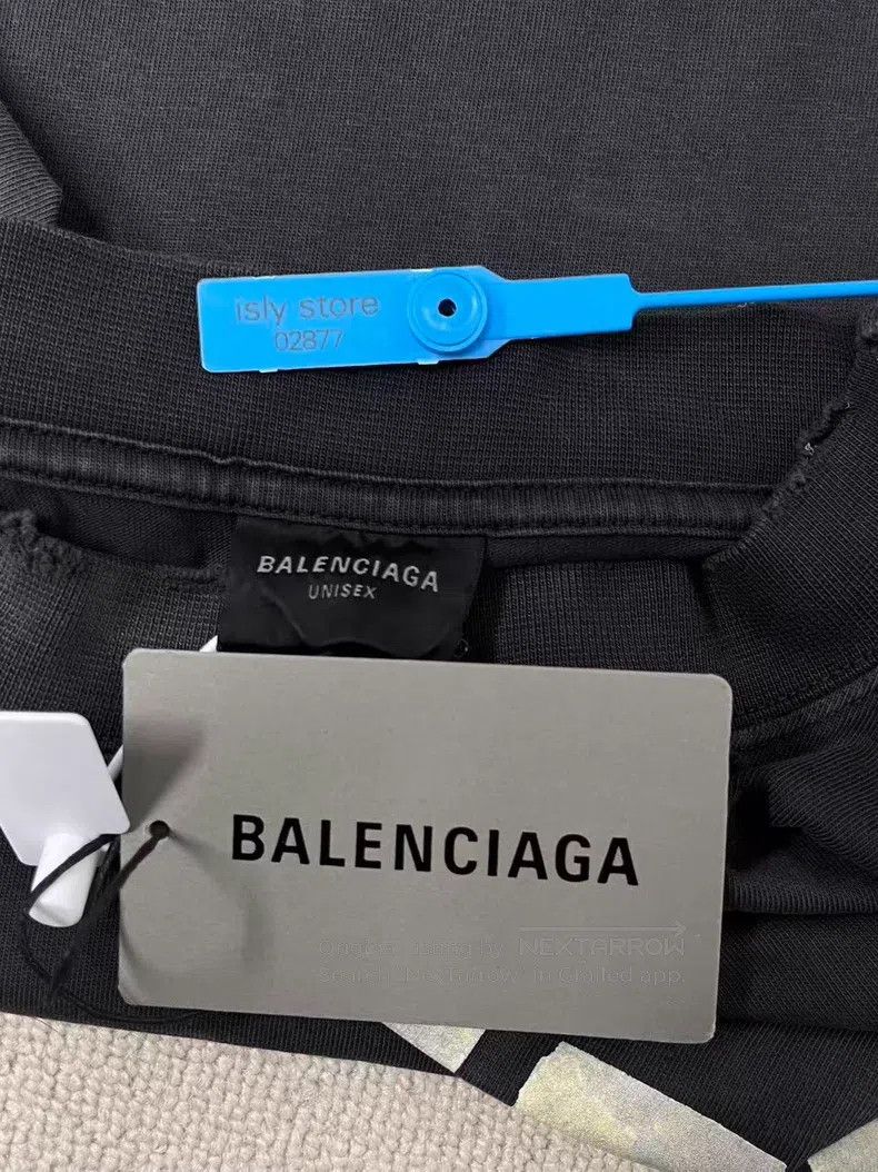 Balenciaga Balenciaga Tape Letter Logo Print Ribbed Knit Short Sleeve Size US L / EU 52-54 / 3 - 4 Thumbnail