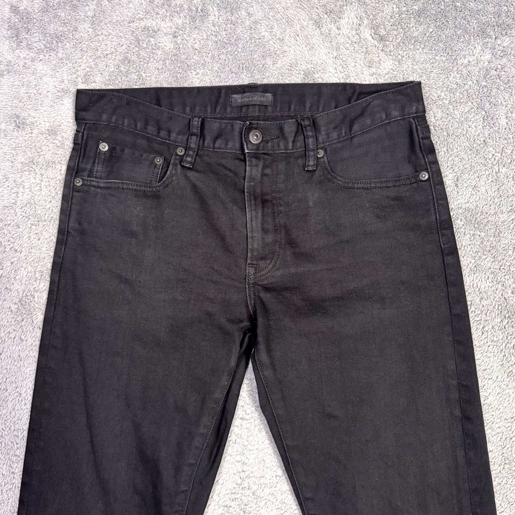 Uniqlo Uniqlo Jeans Mens 32x31 Dark Black Slim Straight Lowrise Stretch Cotton Denim Selvage 5-Pocket Size US 32 / EU 48 - 3 Thumbnail