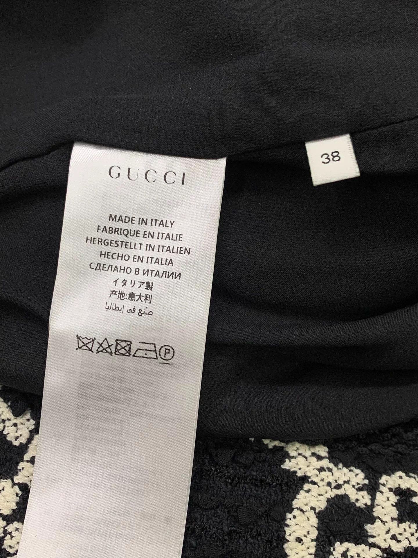 Gucci Gucci black white full logo tweed overcoat 38 new Size S / US 4 / IT 40 - 5 Thumbnail