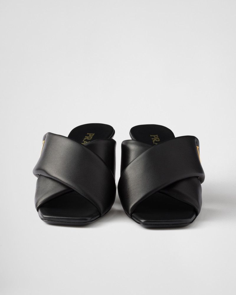 Prada o1B3y1r0526 Padded Nappa Leather Sandals in Black Size US 9 / IT 39 - 5 Thumbnail