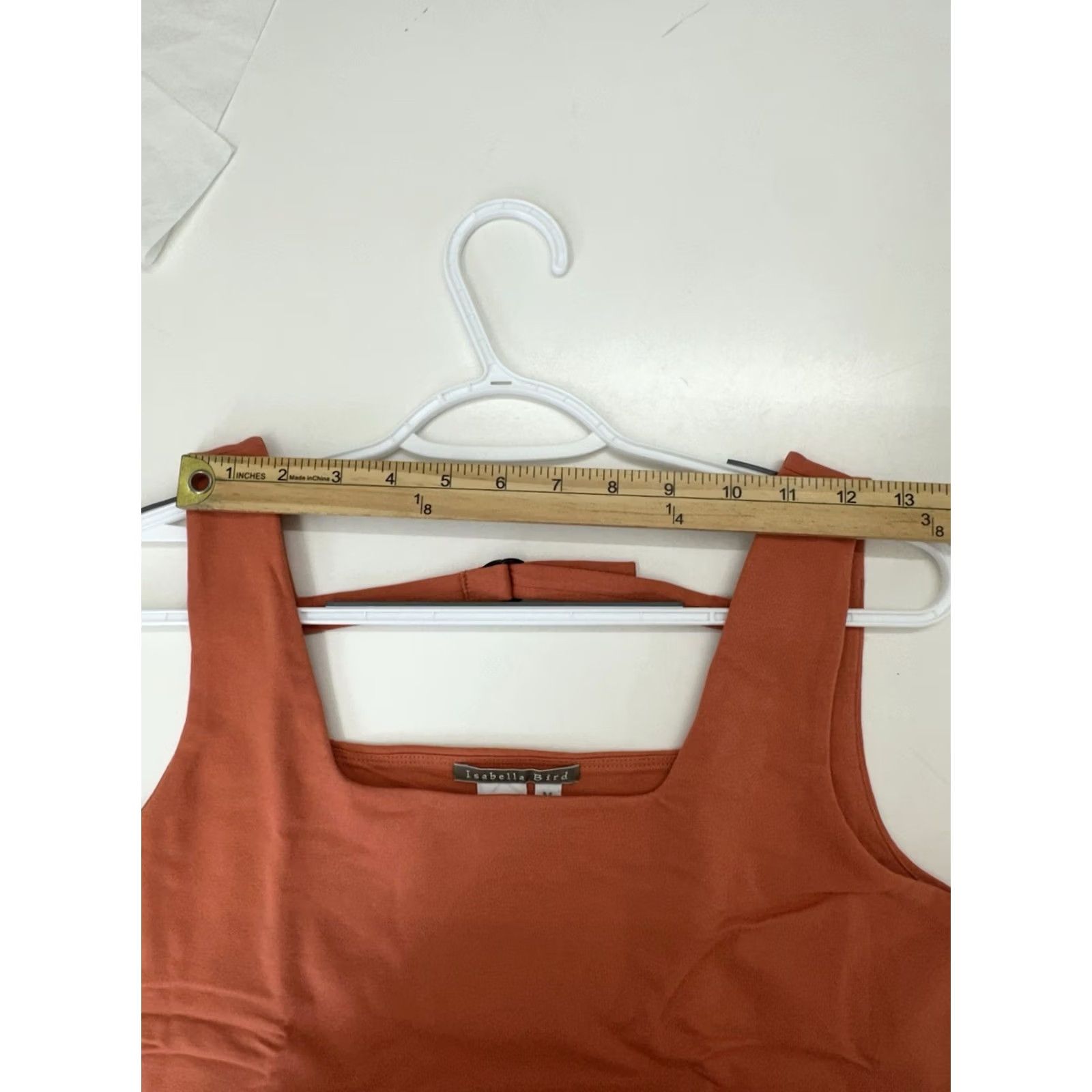 Vintage Isabella Bird Womens Tank Top Medium Orange Back Strap Square Neck Sleeveless Cotton Spandex Casual Shirt Womens Size M / US 6-8 / IT 42-44 - 6 Thumbnail
