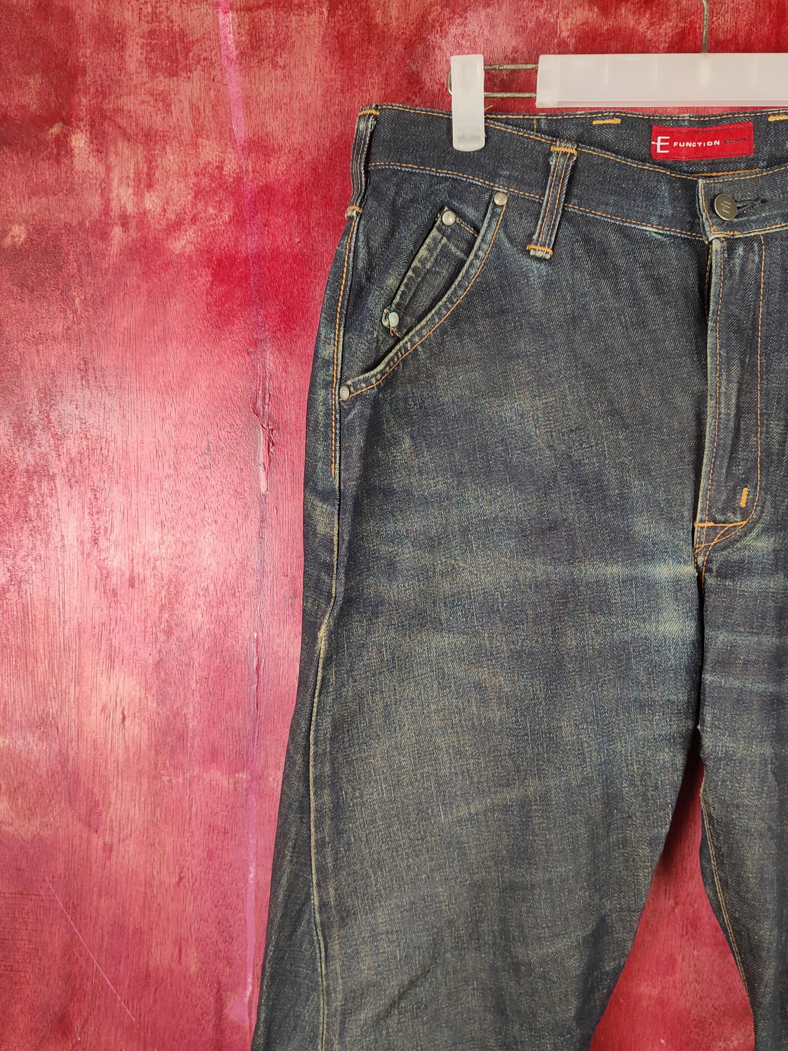 Edwin Edwin E Function Black Distressed Ripped Jeans #S2196 Size US 34 / EU 50 - 3 Thumbnail