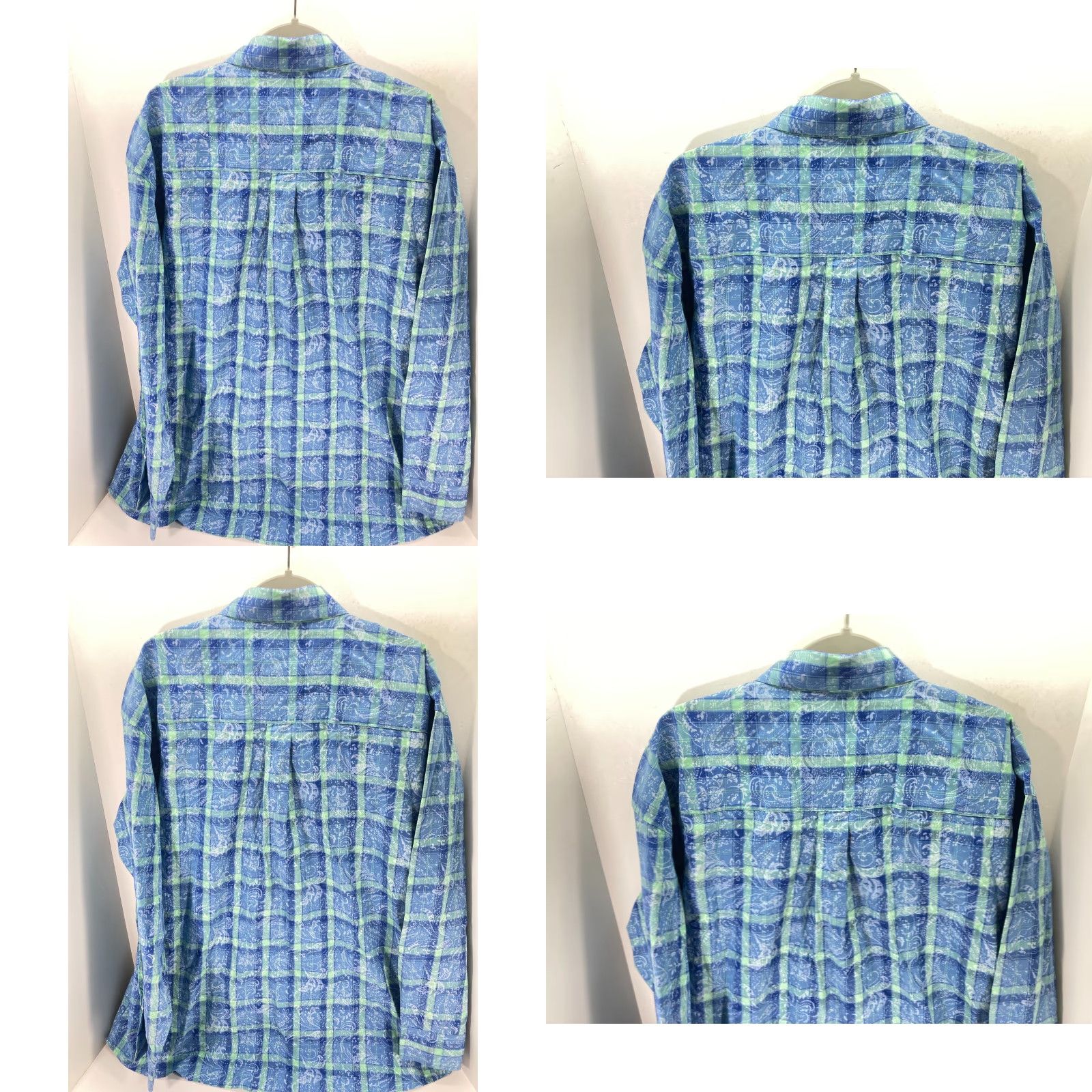 Wrangler Wrangler George Strait Button-Down Shirt Mens 2XL Blue Plaid Paisley Long Sleeve Size US XXL / EU 58 / 5 - 8 Thumbnail