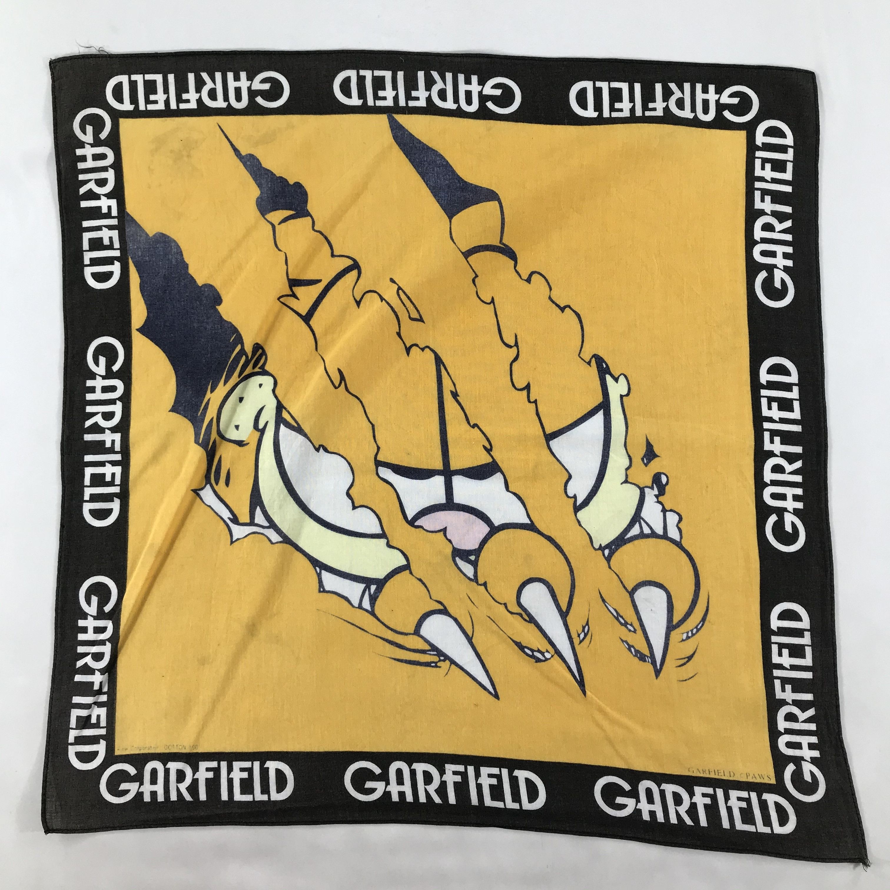 Vintage Garfield Bandana / Handkerchief / Neckerchief -S1774