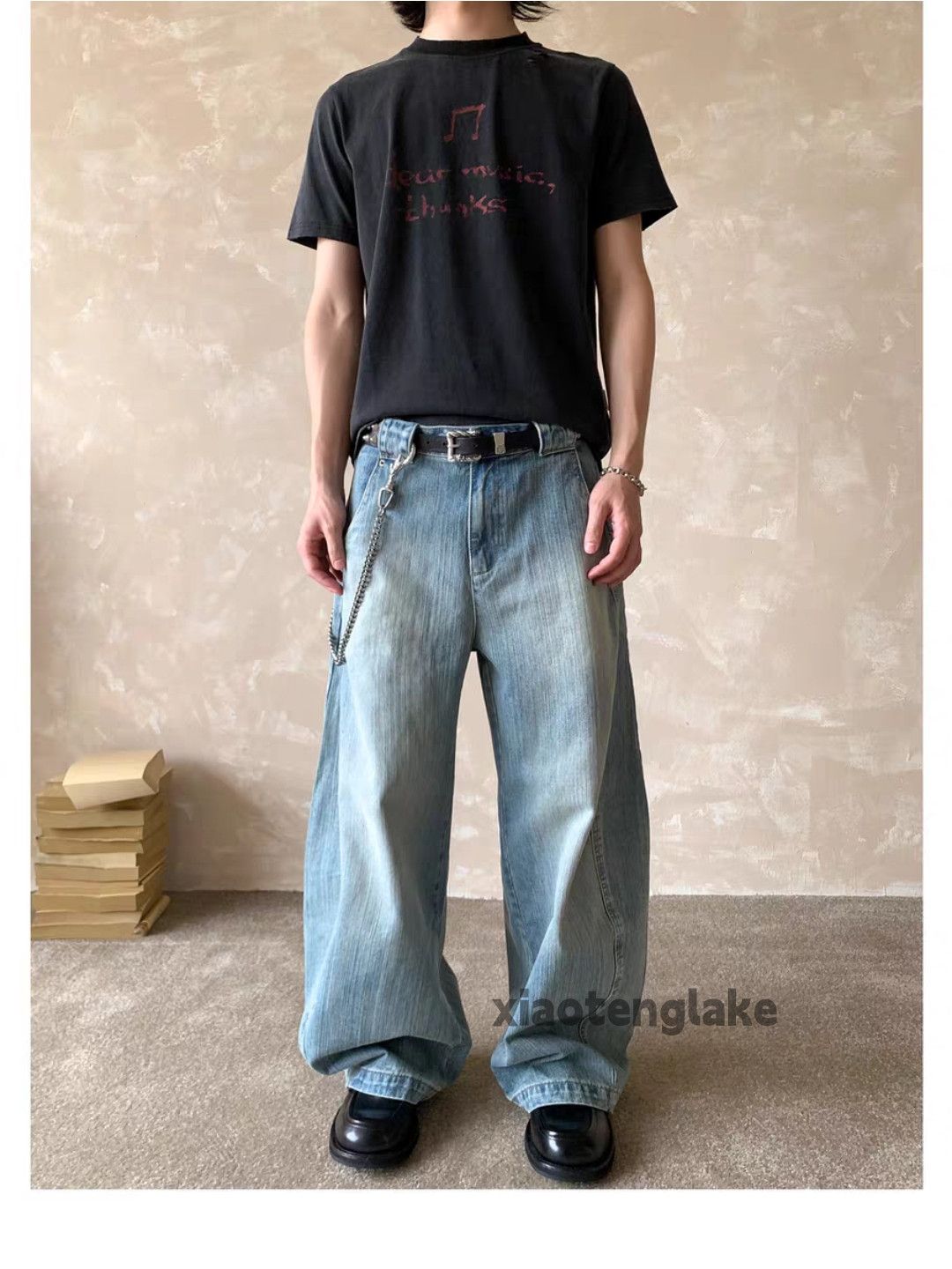 Jean Unisex washed faded utility skate hiphop baggy jeans Size US 30 / EU 46 - 2 Thumbnail