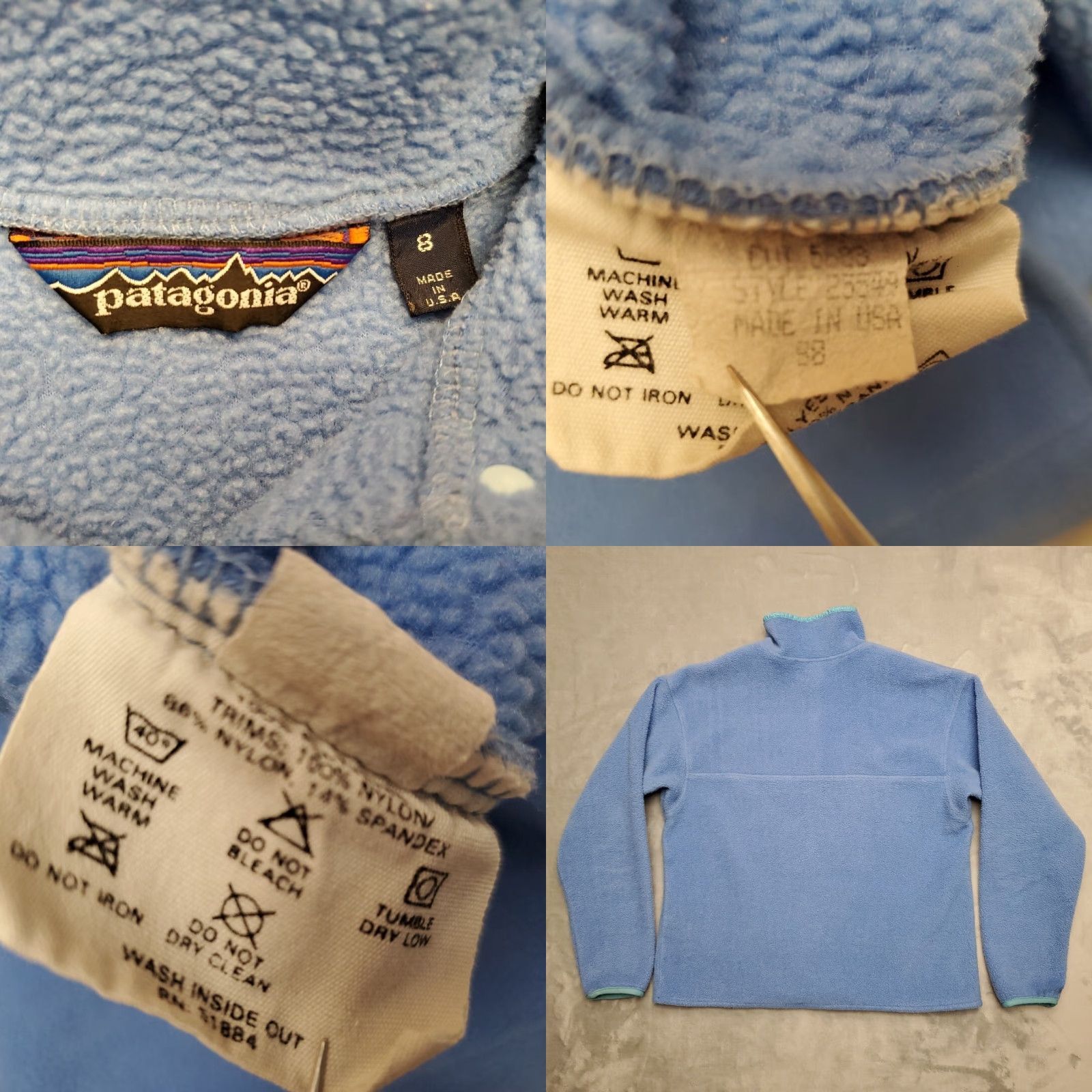 Patagonia VINTAGE Patagonia Sweater Womens 8 Blue Pullover Snap T Fleece Made in USA Size M / US 6-8 / IT 42-44 - 8 Thumbnail