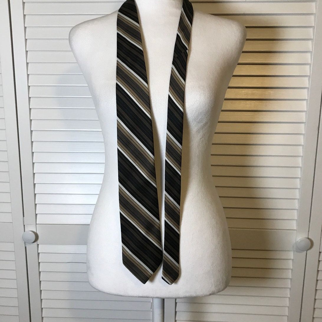 Other Brown Striped Short Classic Men Necktie Size ONE SIZE - 2 Thumbnail