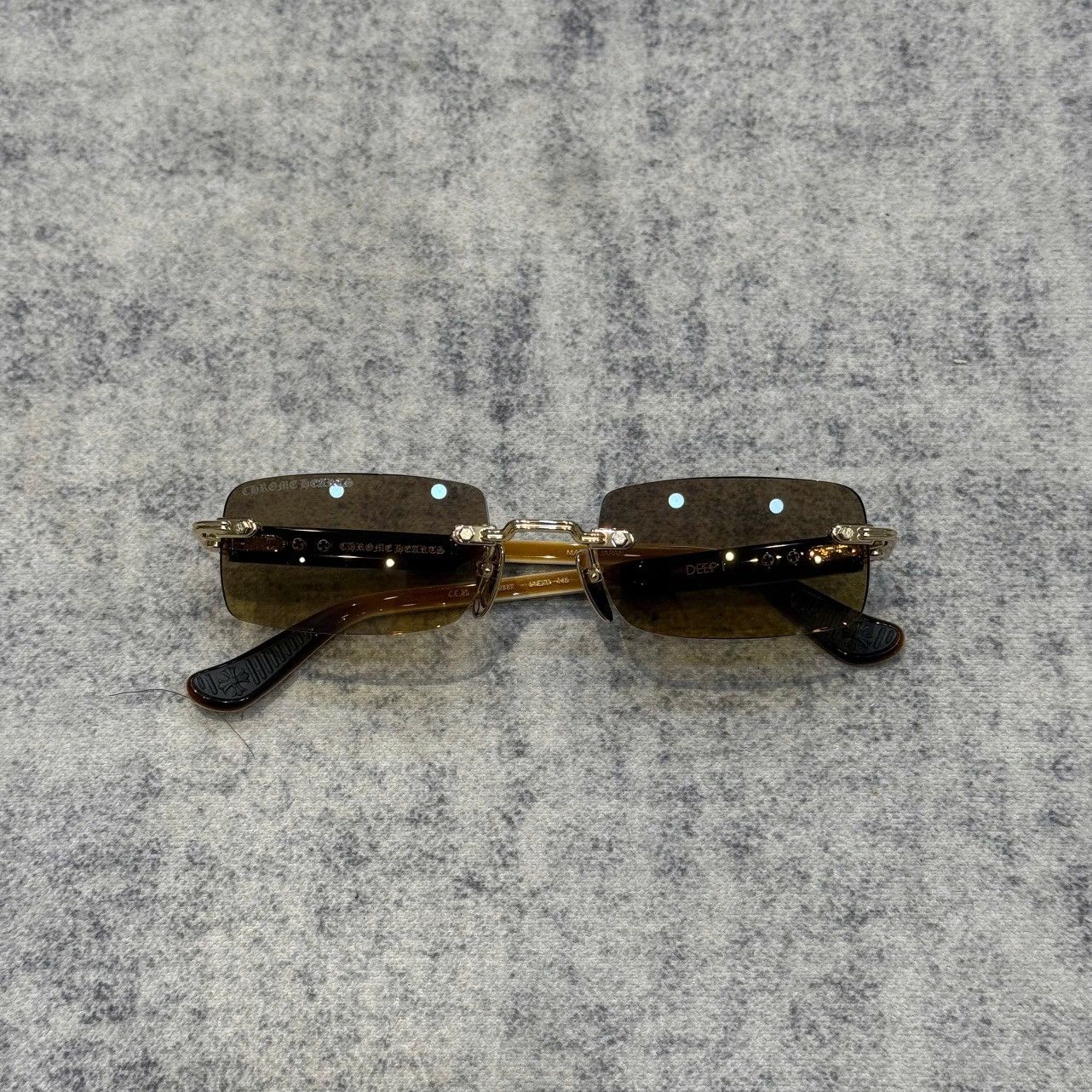 Chrome Hearts CHROME HEARTS DEEP I GOLD PLATED-BROWN BONE BROWN-SUN Size ONE SIZE - 6 Thumbnail
