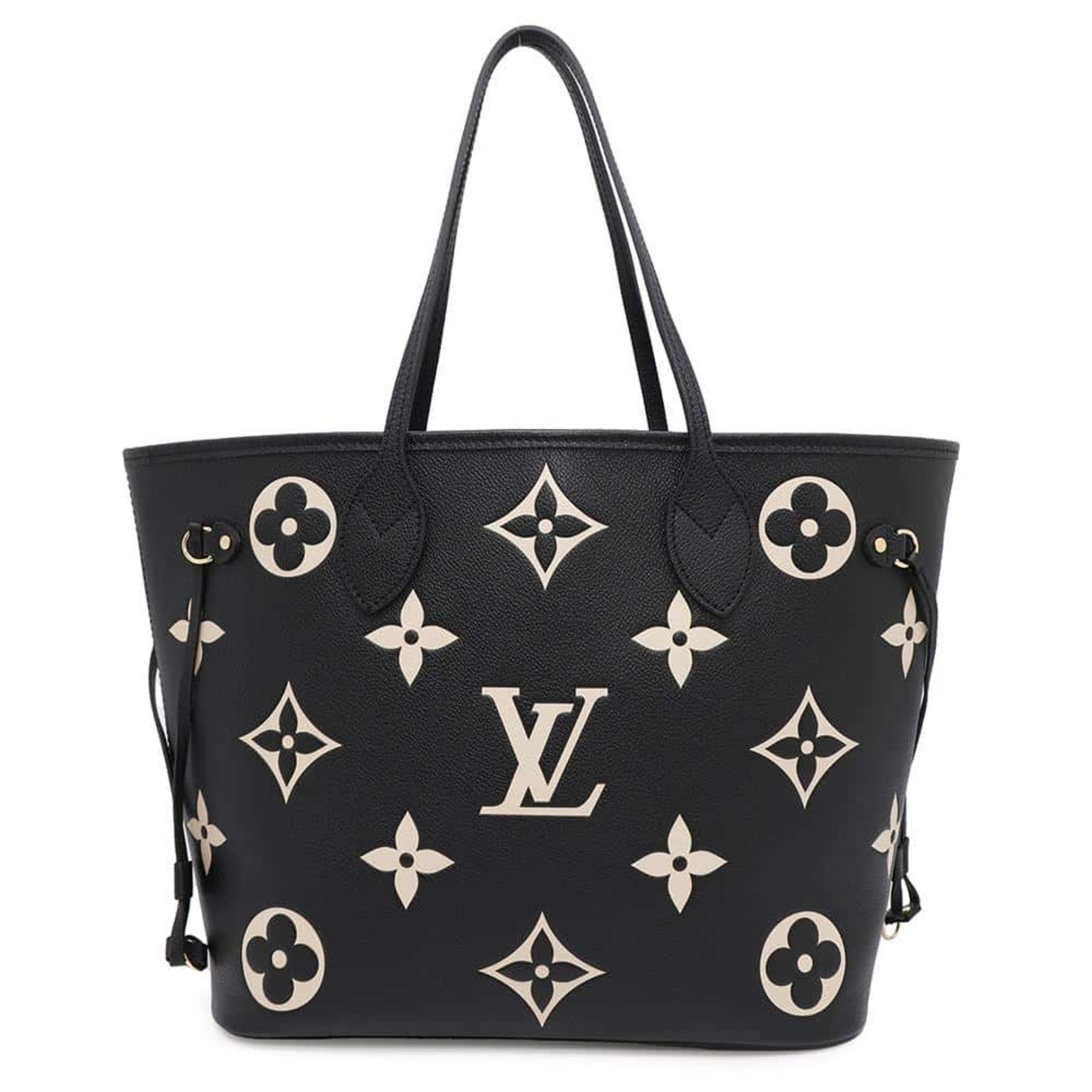Louis Vuitton Tote Bag Monogram Empreinte Neverfull Mm M58907 Black Bicolor in Beige, Women's