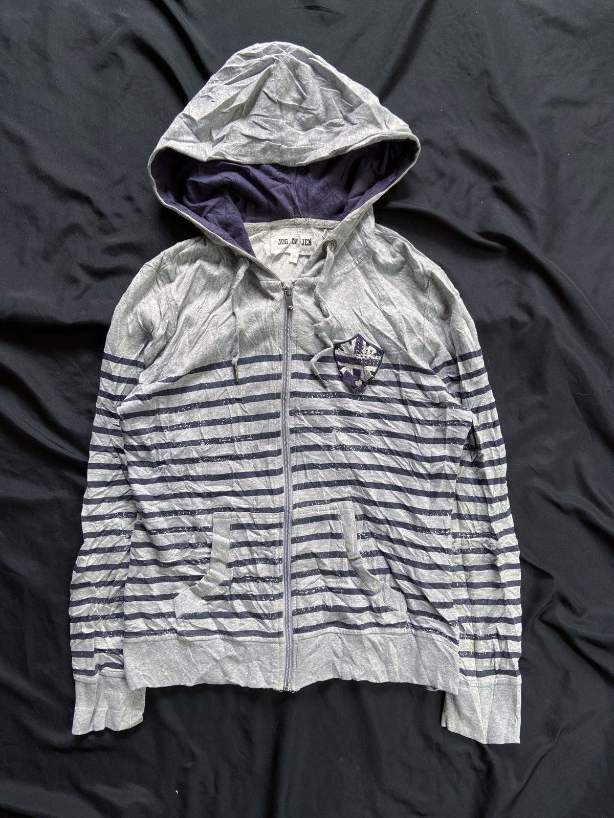Japanese Brand JEG IN JENNYFER STRIPED ZIP HOODIE Size US S / EU 44-46 / 1 - 1 Thumbnail