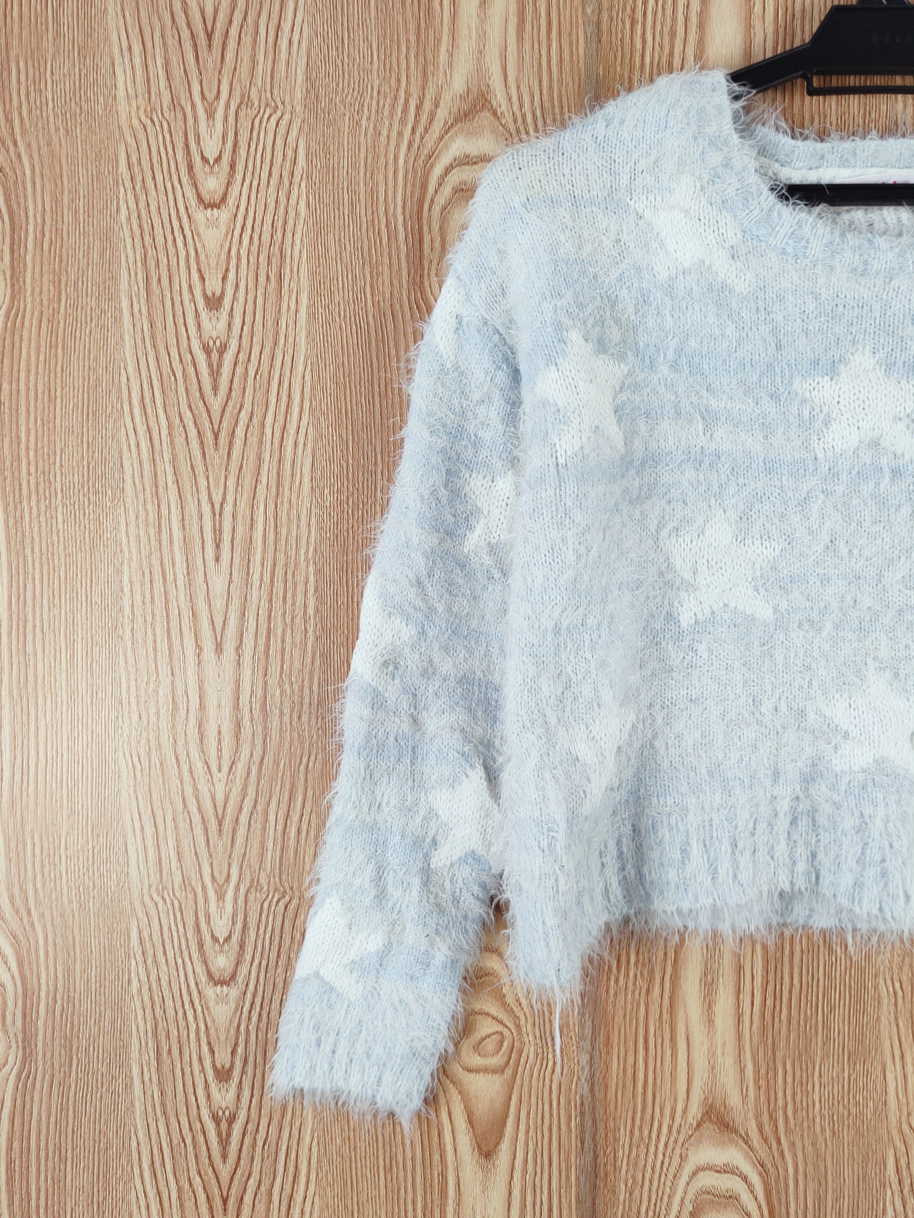 Japanese Brand × Vintage Sorridere Blue White Fur Mohair Knitwear Size M / US 6-8 / IT 42-44 - 3 Thumbnail
