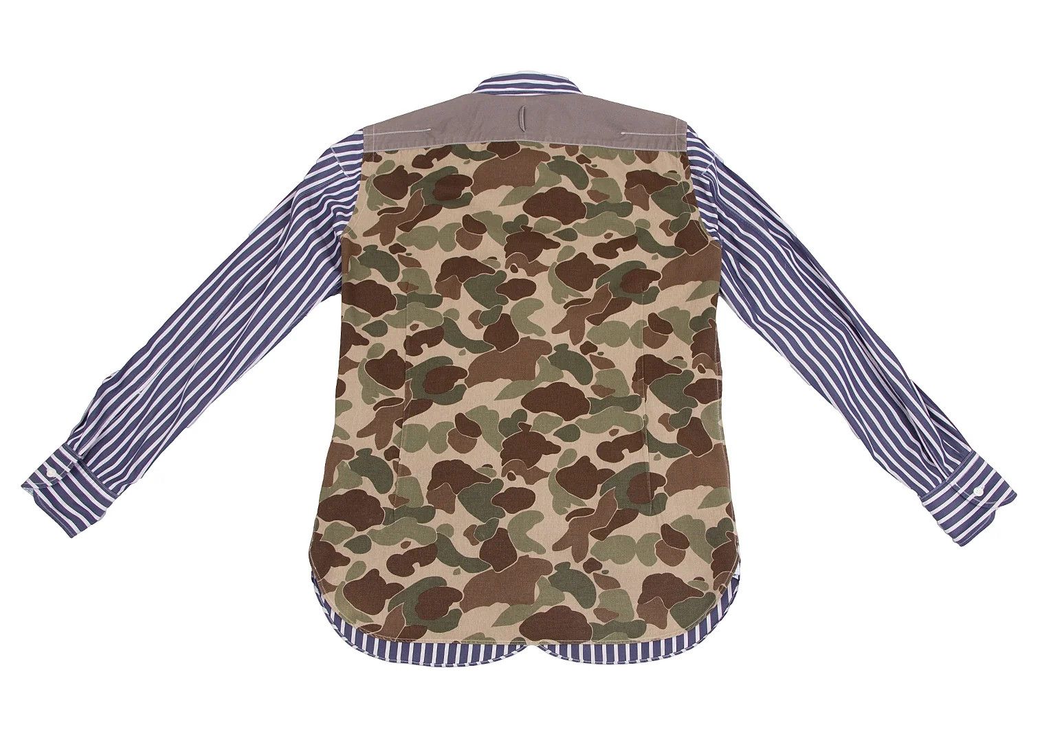 Junya Watanabe Duck Camouflage Panel Stripe Shirt in Navy Khaki M Size US M / EU 48-50 / 2 - 15 Thumbnail