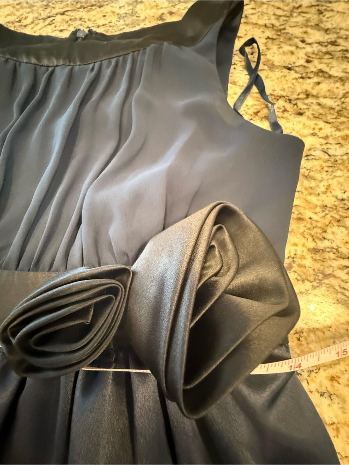 Other Max and Cleo formal navy midi dress black 3D rose belt SZ 4 Size S / US 4 / IT 40 - 10 Thumbnail
