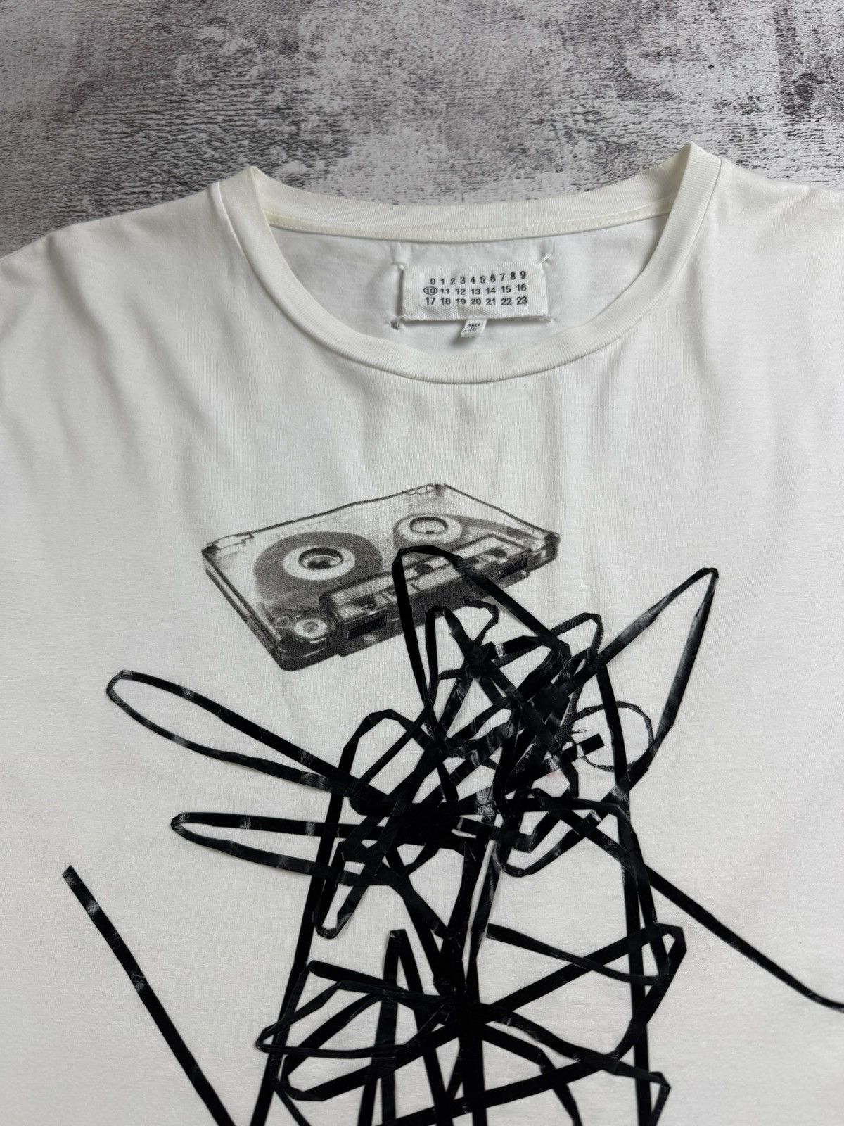 Maison Margiela Maison Margiela AW16 Men’s Large White Designer Cotton Tape T Shirt Tee Jersey Size US L / EU 52-54 / 3 - 10 Thumbnail