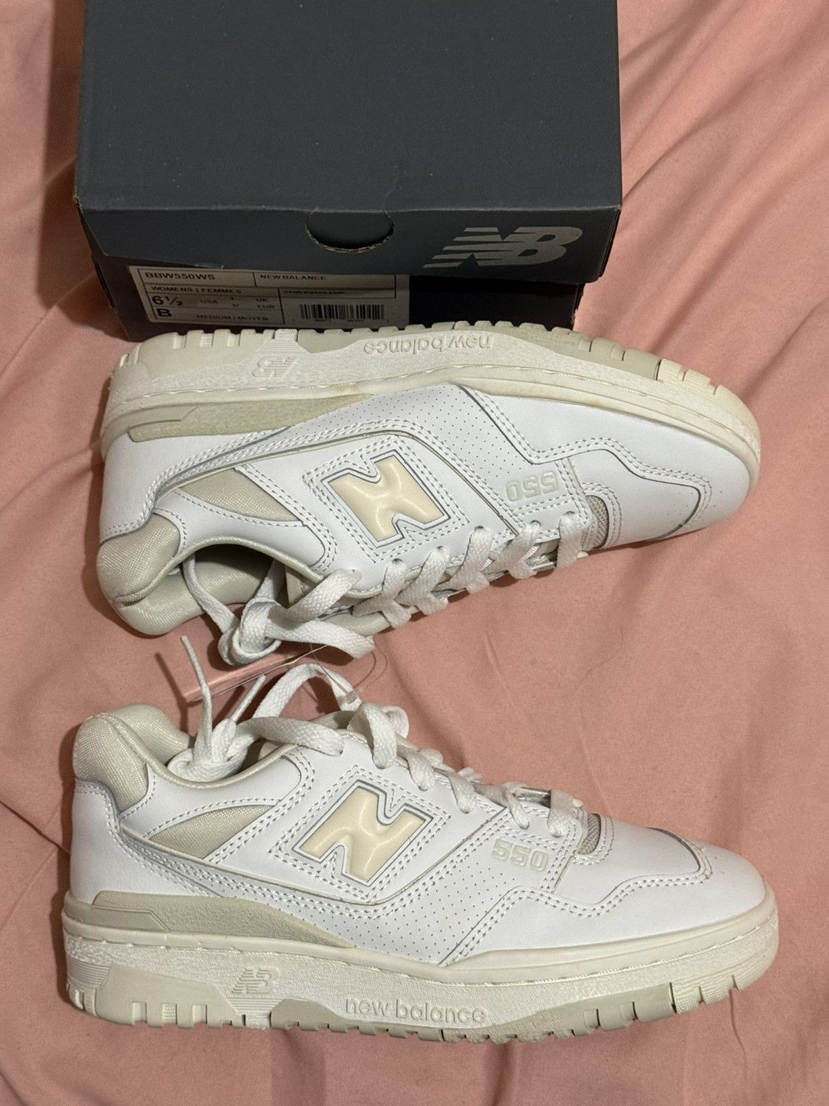 New Balance New Balance 550 White Beige Size US 4.5 / IT 34.5 - 1 Thumbnail