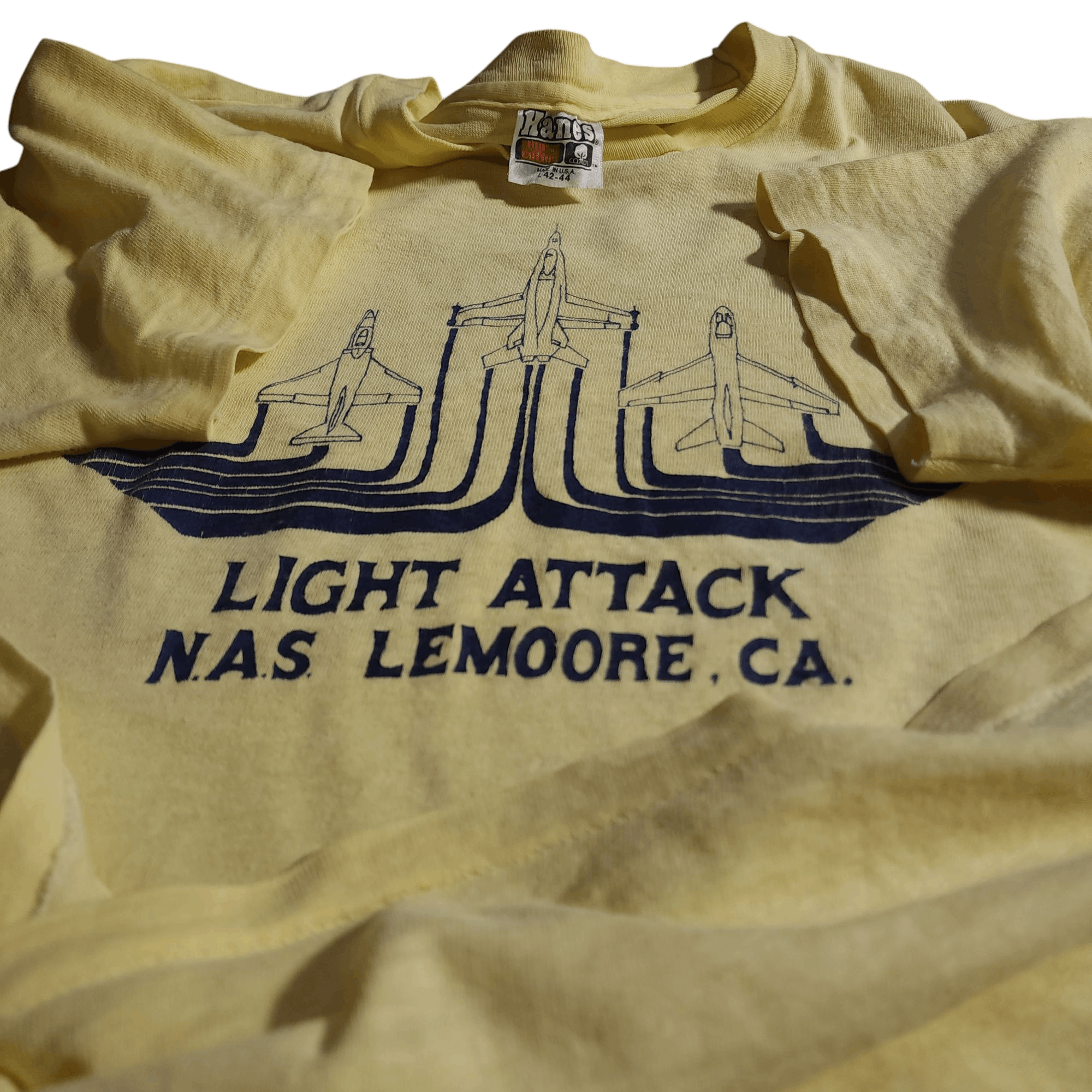 Hanes × Vintage Vintage 80s NAS Naval Air Station Lemoore CA shirt Hanes Tee Size US L / EU 52-54 / 3 - 1 Thumbnail