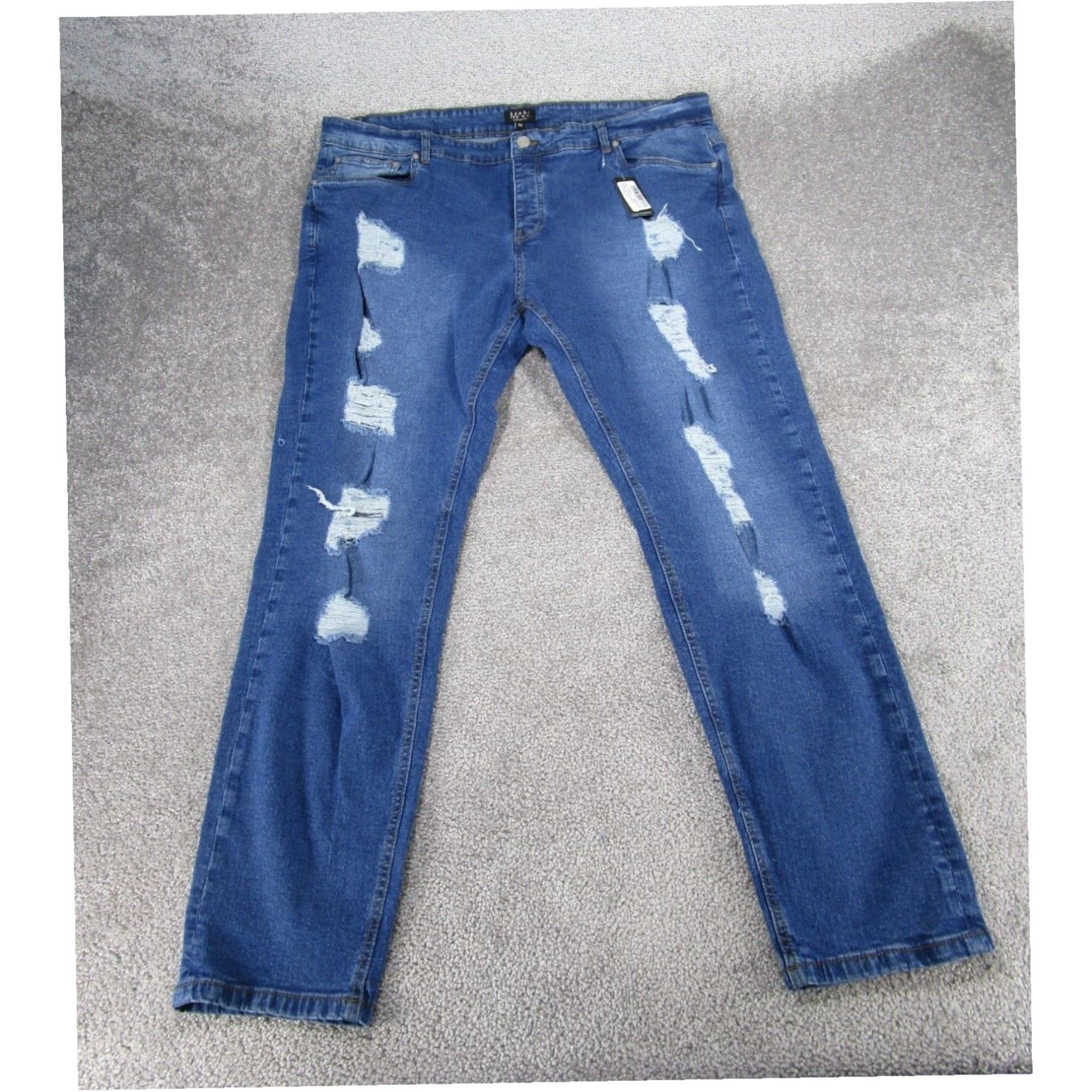Vintage Boohoo Man Mens Skinny Jeans XL Extra Large Plus Size Rip Medium Wash Denim Size US 44 / EU 60 - 1 Thumbnail