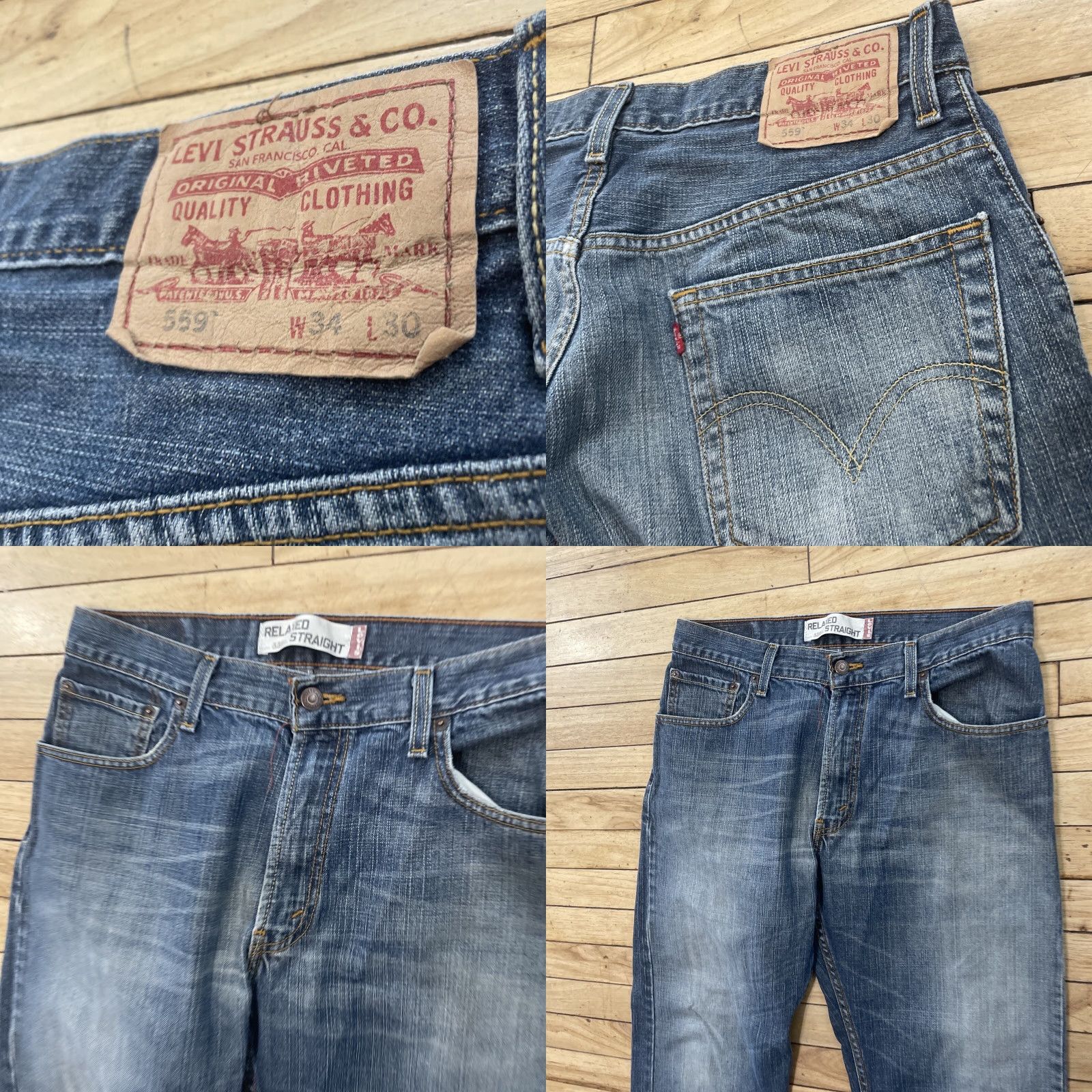 Levi's VINTAGE Levi's 559 Jeans Men 32x28 Relaxed Straight Blue Paint Grunge Y2k Denim 5-Pocket Classic Denim Blue Mens Size US 32 / EU 48 - 10 Thumbnail