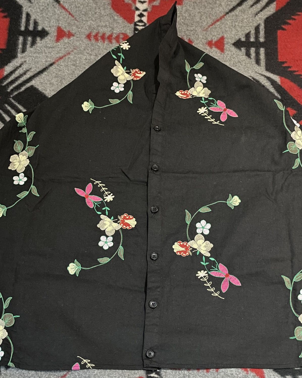 Engineered Garments Cotton Embroidered Button Front Scarf / Shawl Size ONE SIZE - 1 Thumbnail