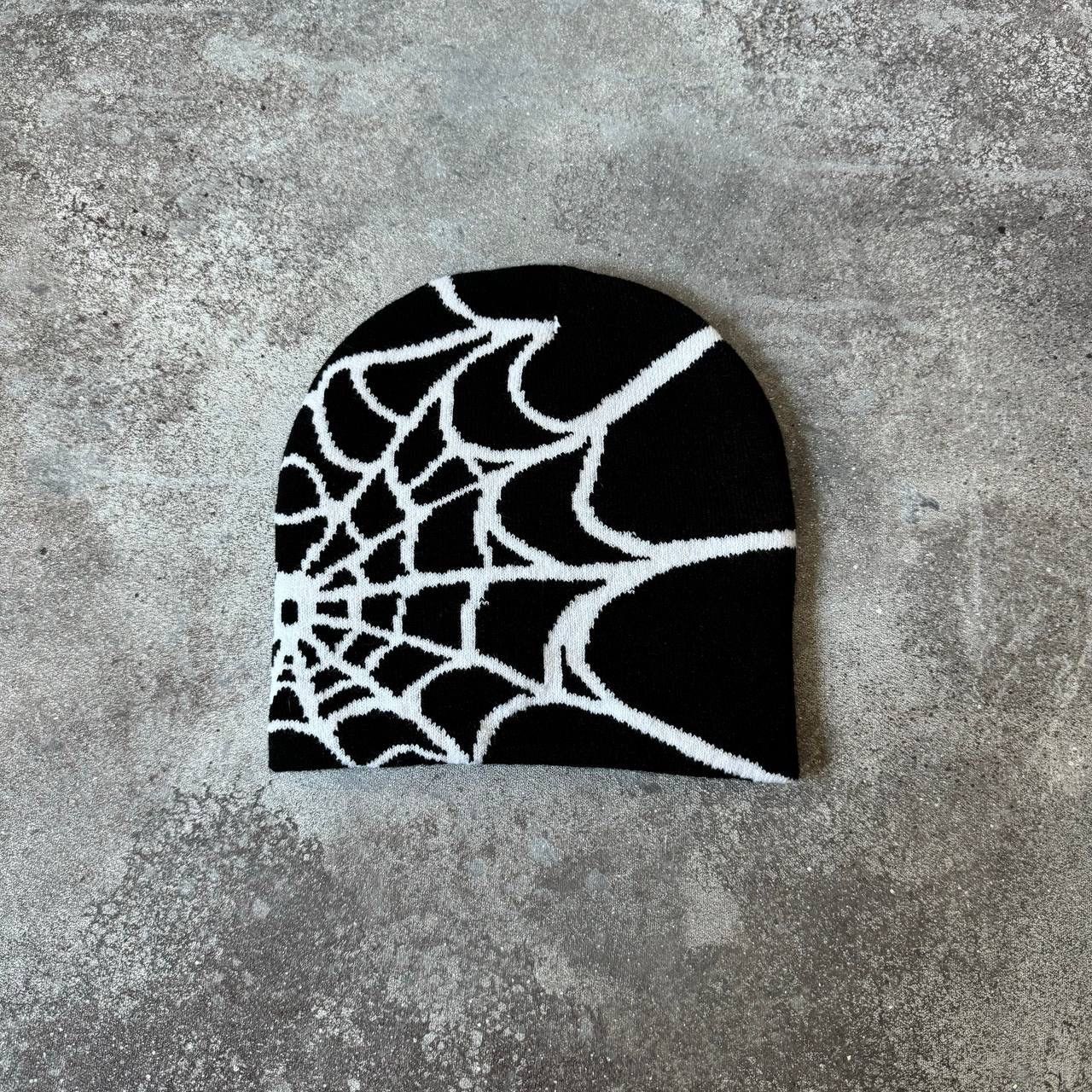 20471120 Y2K Spider Web Unisex Beanie Hat Size ONE SIZE - 1 Thumbnail