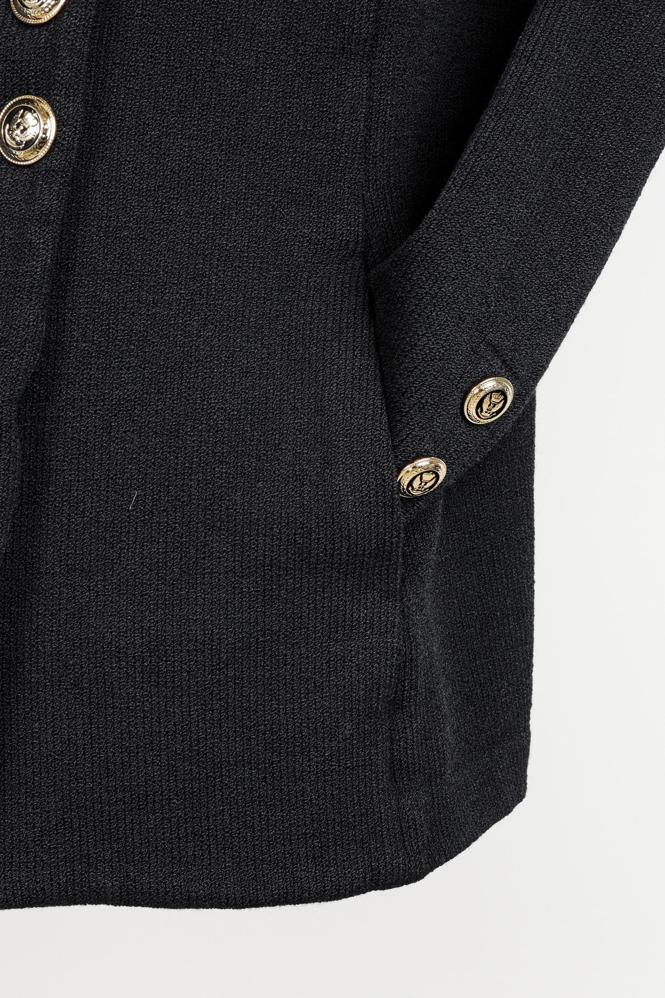 Other St. John 2002 Golden Eagle Button Black Knit Blazer Size L / US 10 / IT 46 - 7 Thumbnail