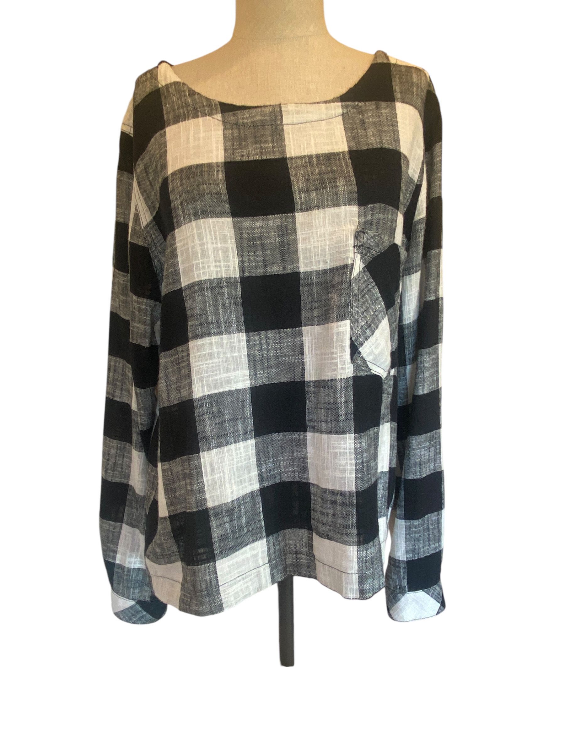 Bella Dahl Bella Dahl Black & White Checkered Tunic Size M / US 6-8 / IT 42-44 - 1 Thumbnail