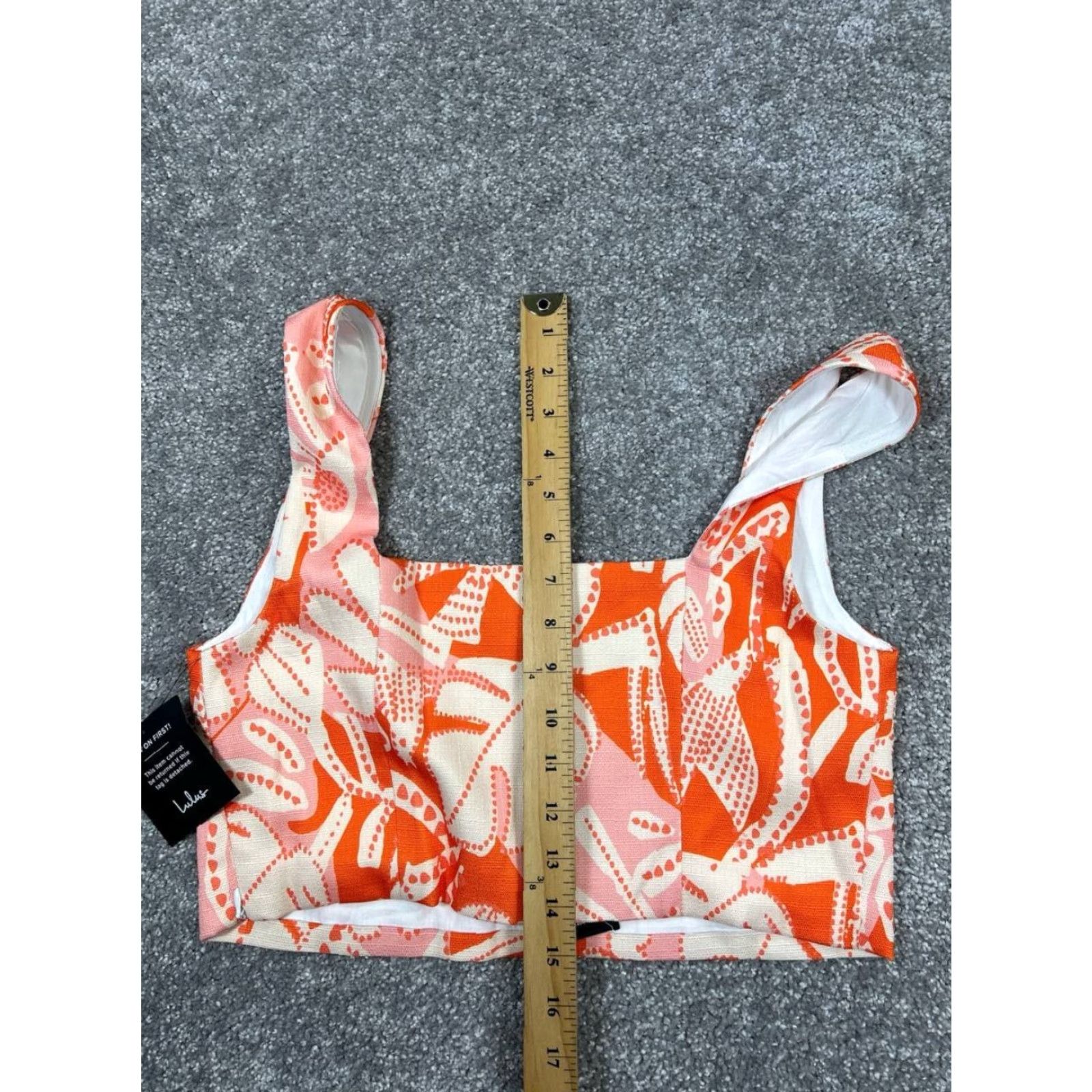 Lulus Lulus Shirt Womens Small Orange Beige Floral Cropped Tank Top New Size S / US 4 / IT 40 - 7 Thumbnail