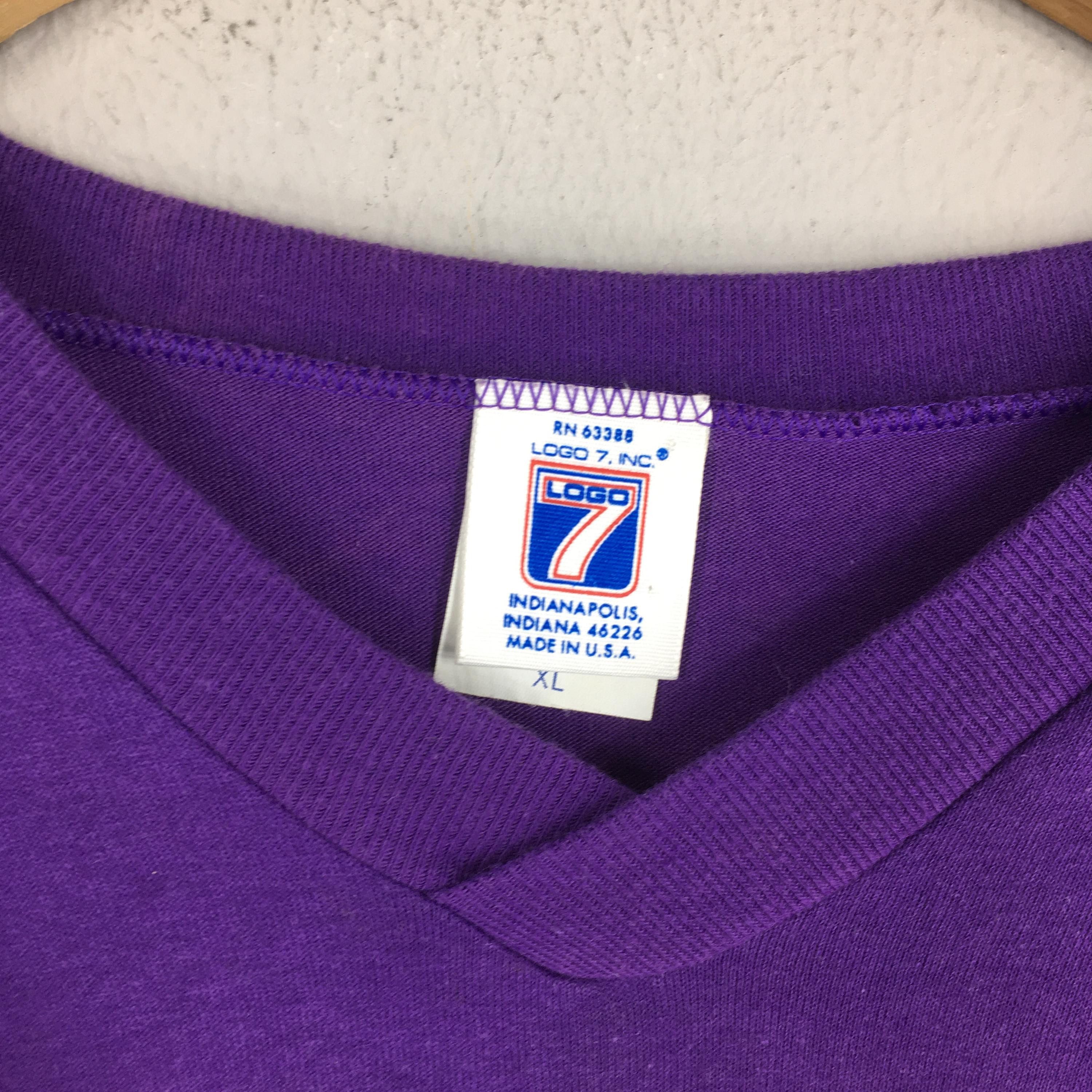 NBA Vintage 90s Los Angeles Lakers NBA Purple T shirt XLarge Size US XL / EU 56 / 4 - 4 Thumbnail