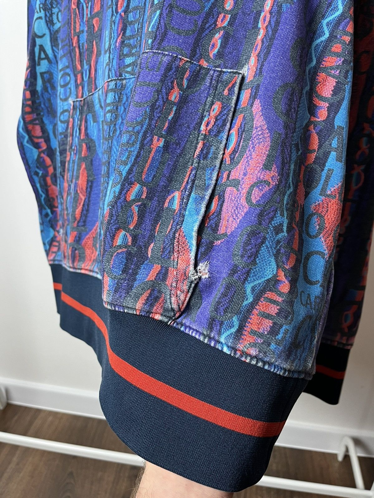 Carlo Colucci × Vintage Vintage Carlo Colucci Oversized Monogram Hoodie Size US XXL / EU 58 / 5 - 4 Thumbnail