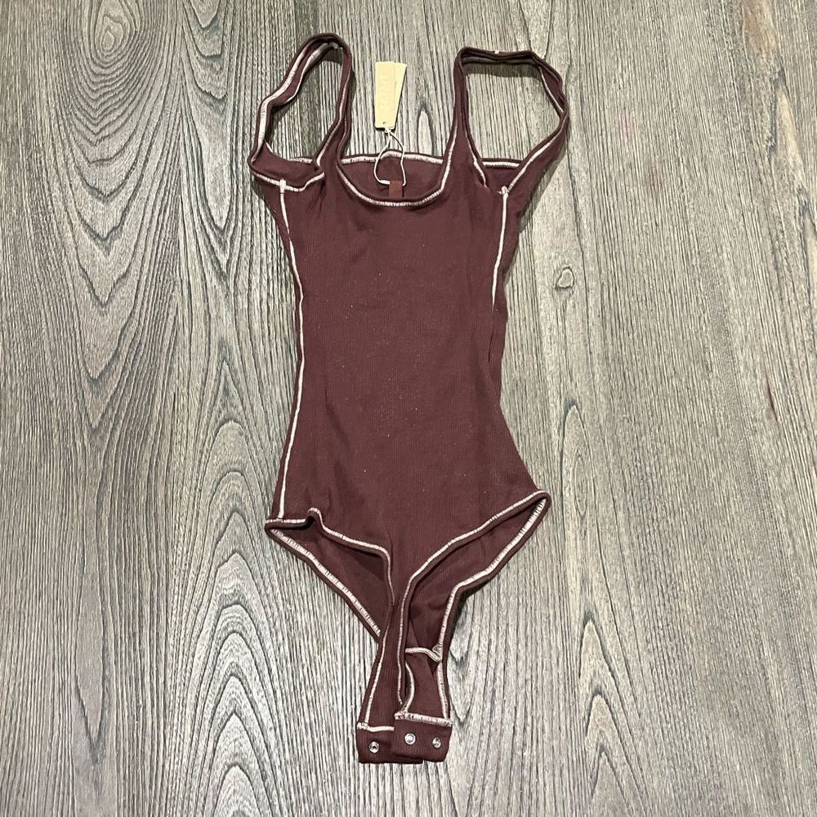 SKIMS NWT Skims Ribbed Stretch Cotton Bodysuit Chocolate Size XXS Size XXS / US 00 / IT 34 - 5 Thumbnail