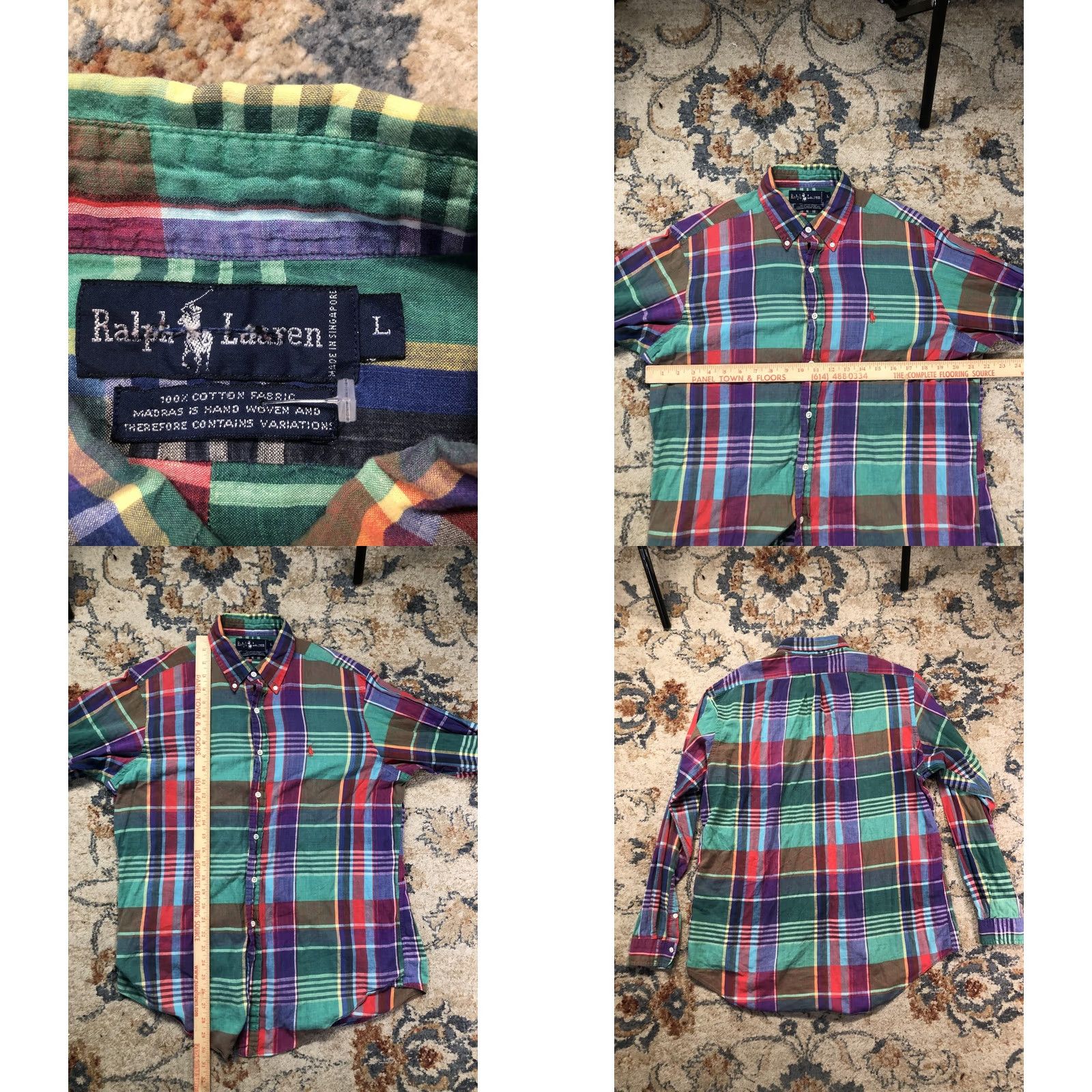 Ralph Lauren Ralph Lauren Shirt Mens Large Multicolor Madras Plaid Long Sleeve Button Down Size US L / EU 52-54 / 3 - 8 Thumbnail