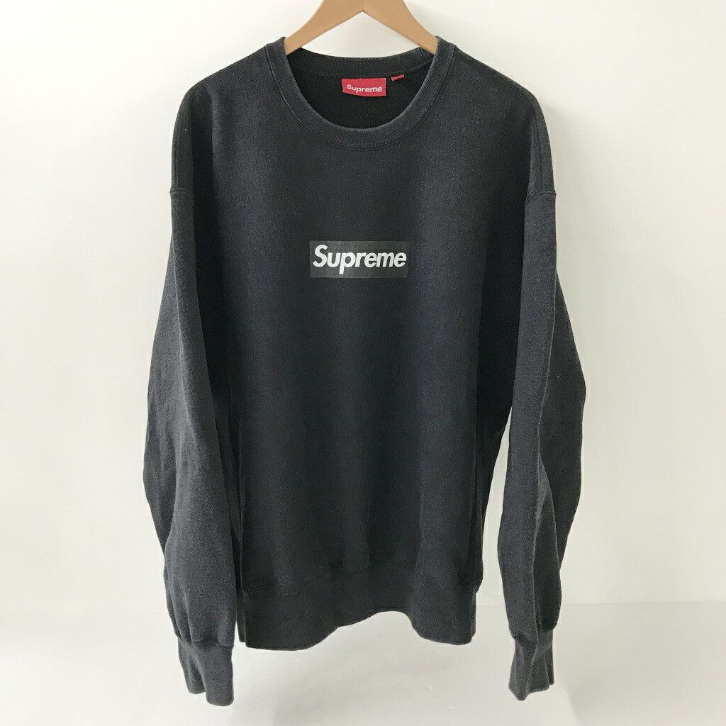Supreme Supreme Washed Box Logo Crewneck - Black | Grailed