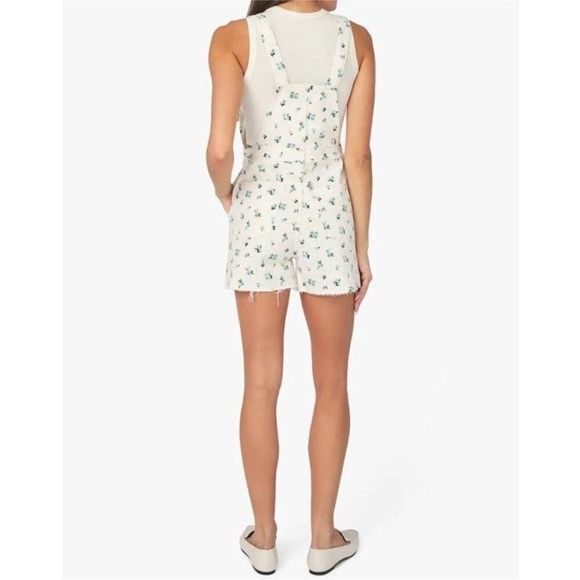 WeWoreWhat Revolve WeWoreWhat Slit Overall ShortsWatercolor Ditsy Ivory Size 34" / US 12 / IT 48 - 2 Thumbnail