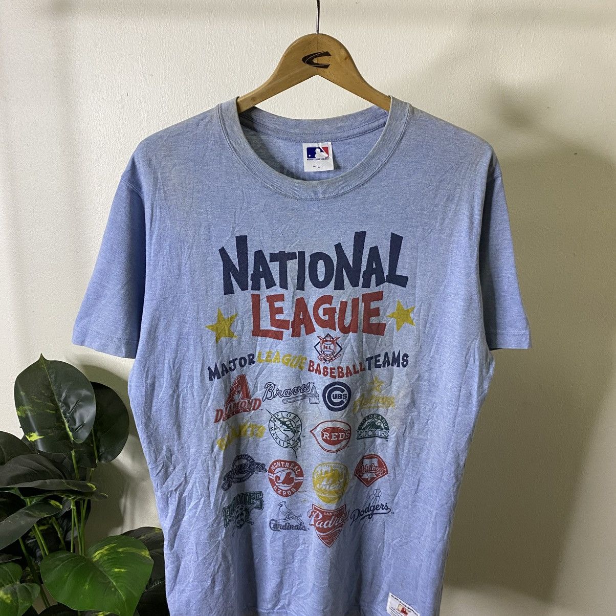Vintage Y2K National League MLB All Teams Baseball T Shirt Size US L / EU 52-54 / 3 - 2 Thumbnail