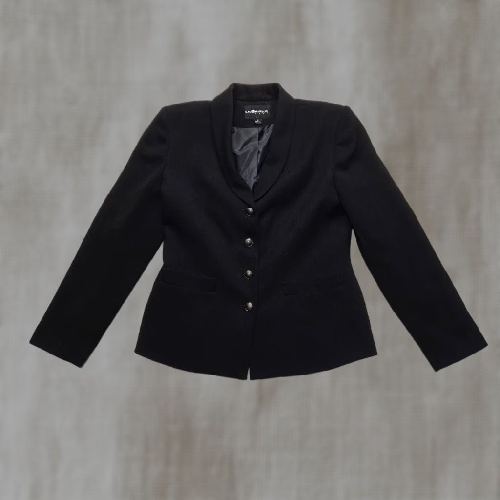 Vintage Sag Harbor Blazer Adult Women's Size 12 Black Pockets Button Up Jacket Size XL / US 12-14 / IT 48-50 - 1 Thumbnail