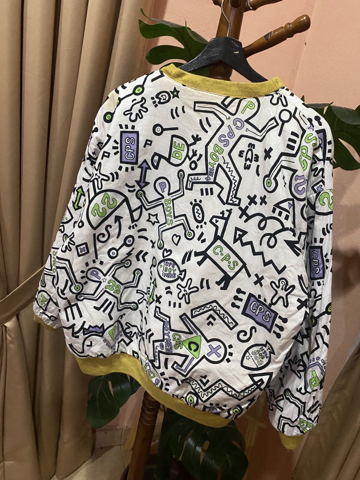 Other Vintage Yellow & Graphic Reversible Sweatshirt Streetwear Size US M / EU 48-50 / 2 - 7 Thumbnail
