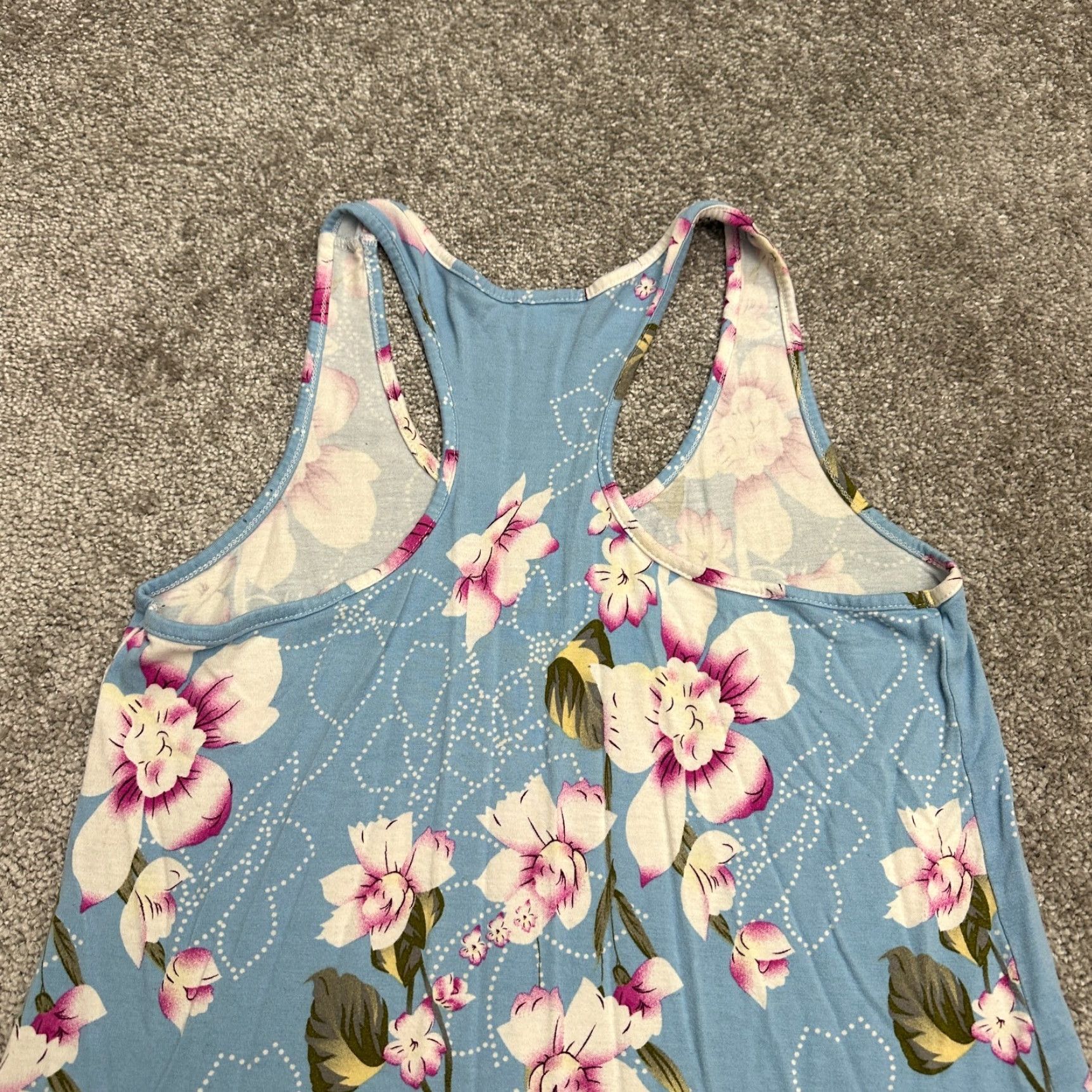 Vintage Unbranded Sundress Womens Small Blue Floral Halter Racerback Casual Summer Soft Size S / US 4 / IT 40 - 4 Thumbnail
