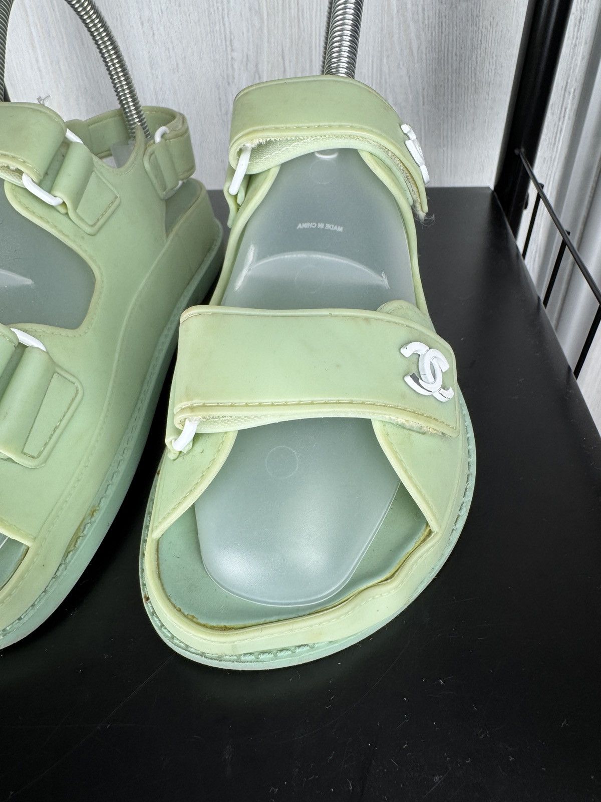 Chanel Chanel "Dad" Sandals Green Premium Size US 7 / IT 37 - 8 Thumbnail