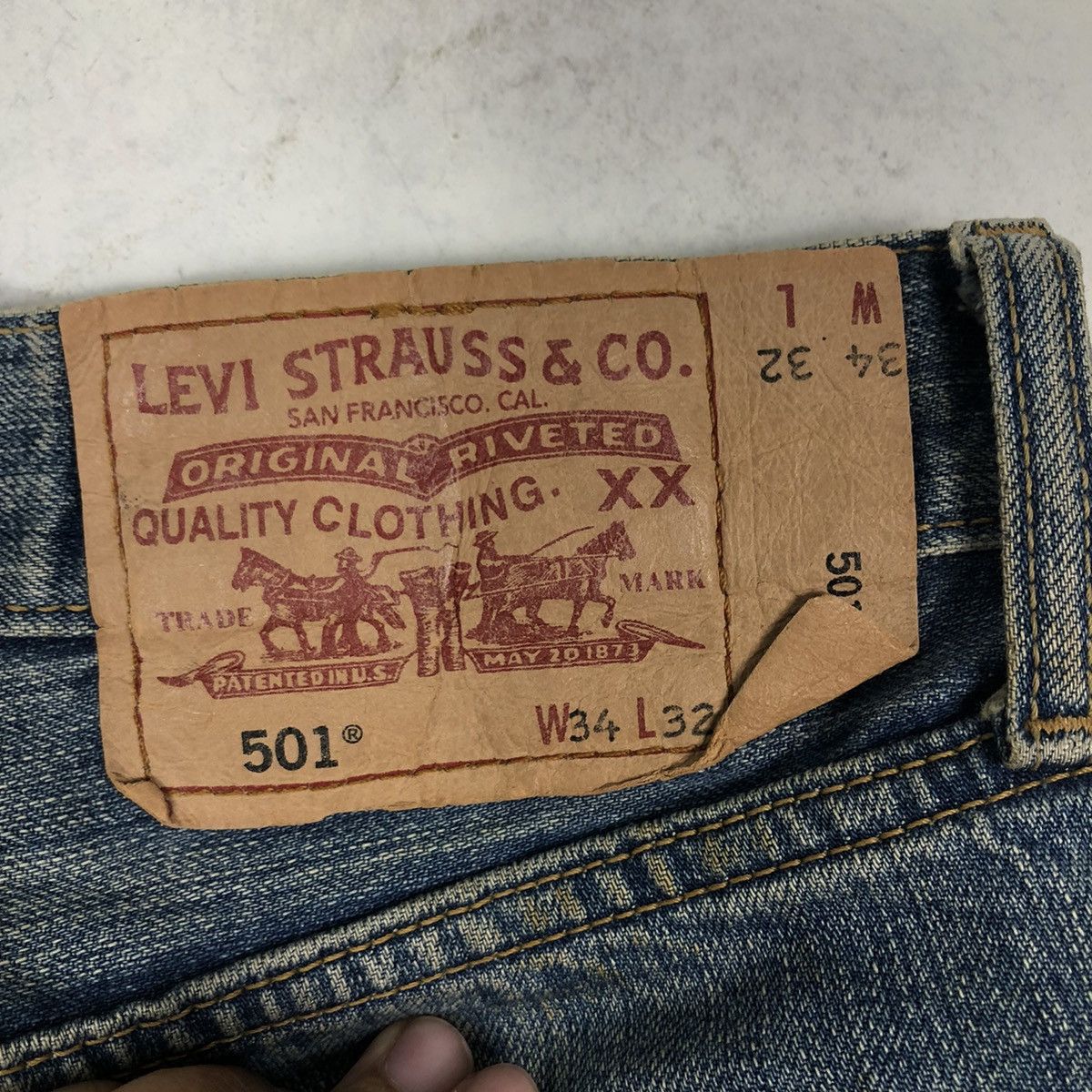 Levi's 🔥Vintage Lot 501 Levi’s Denim Jeans Biker Distressed Design Size US 34 / EU 50 - 14 Thumbnail
