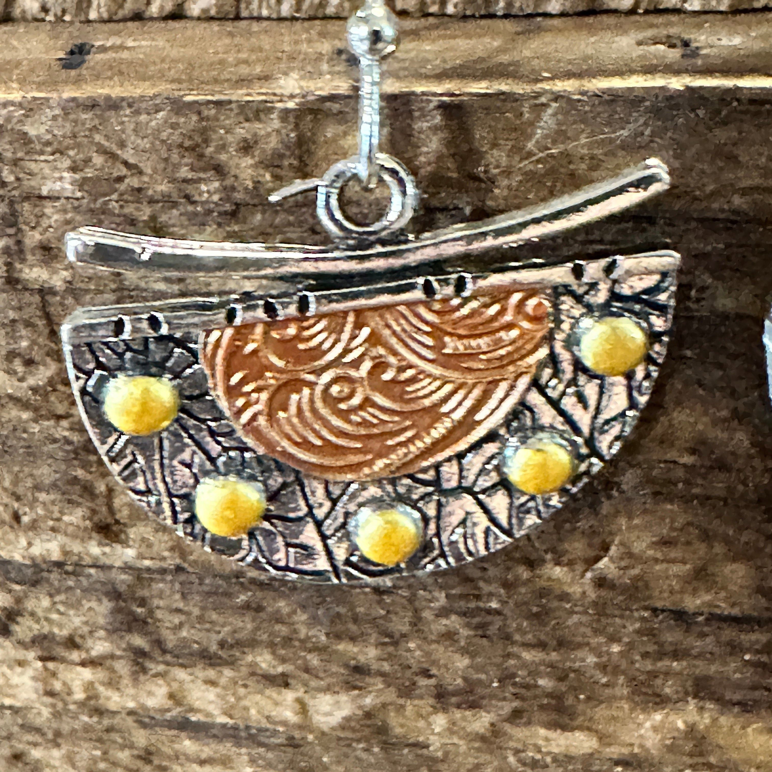 Other Handcrafted Bohemian Chic Copper Dangle Earring, Retro Ethni Size ONE SIZE - 2 Thumbnail