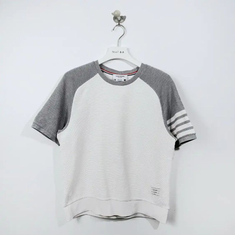 Thom Browne Thom Browne Men's Cotton T-Shirt in White 0089 Size US S / EU 44-46 / 1 - 1 Thumbnail