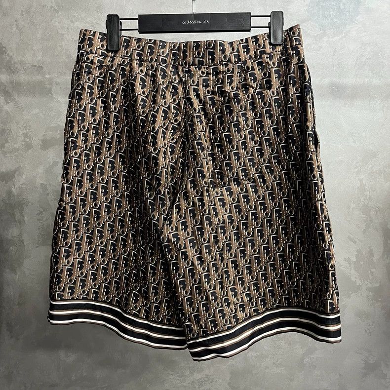 Dior The latest brown silk logo full print twill casual shorts Size US 30 / EU 46 - 2 Thumbnail