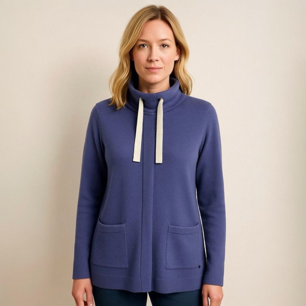 Other Olsen Women’s Snap Button Mock Neck Sweater Size 4 XS Blue Size XS / US 0-2 / IT 36-38 - 1 Thumbnail
