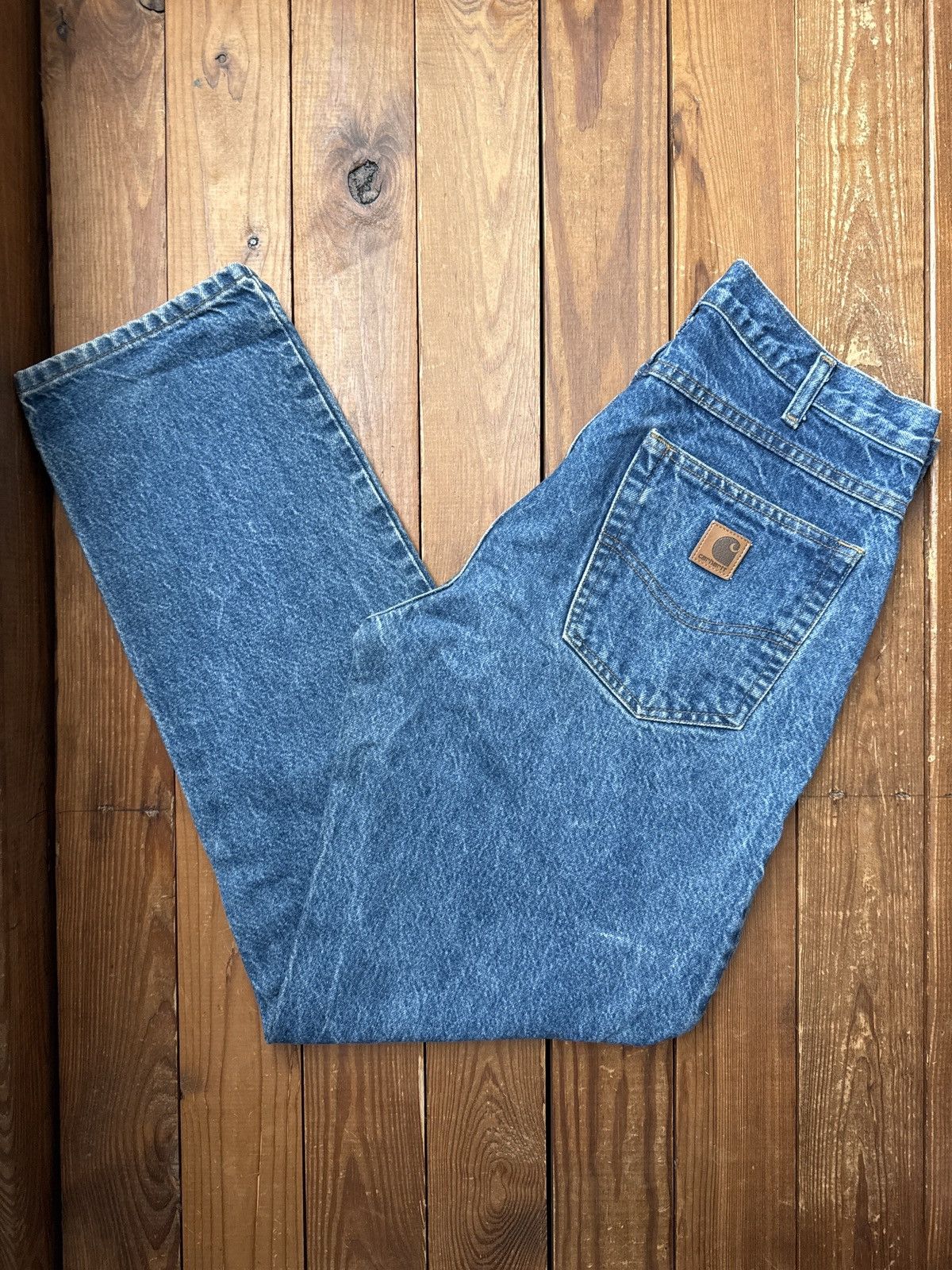 Carhartt Vintage 90s Carhartt Blue Denim Jeans Size US 32 / EU 48 - 1 Thumbnail
