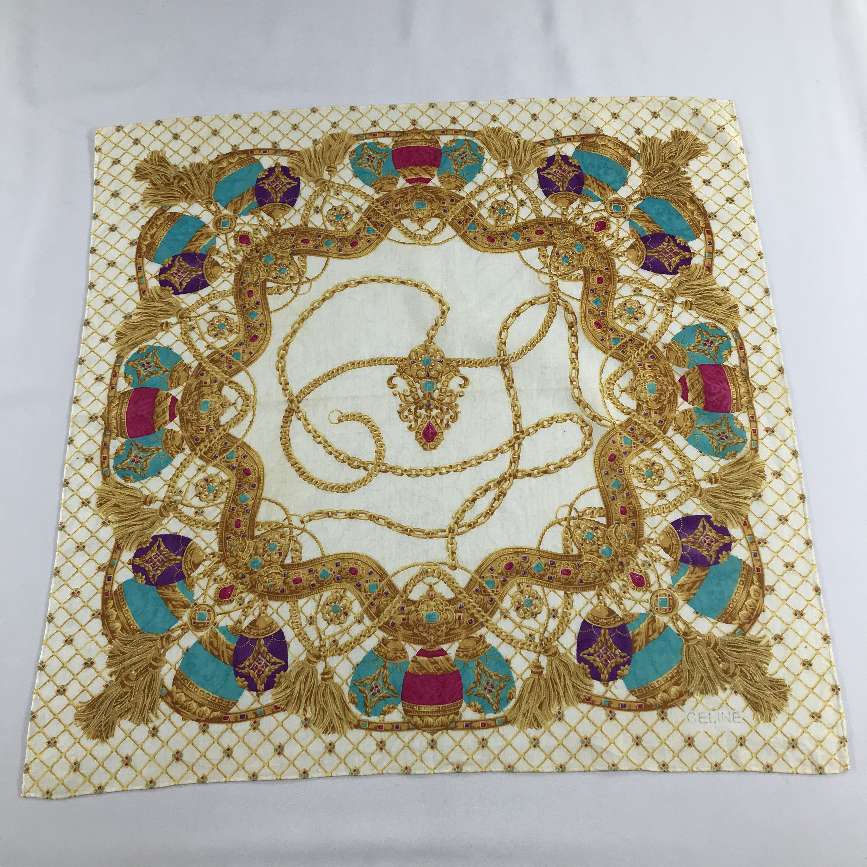 Celine Celine Gold Chains Handkerchief Neckerchief Bandana H780 Size ONE SIZE - 1 Thumbnail