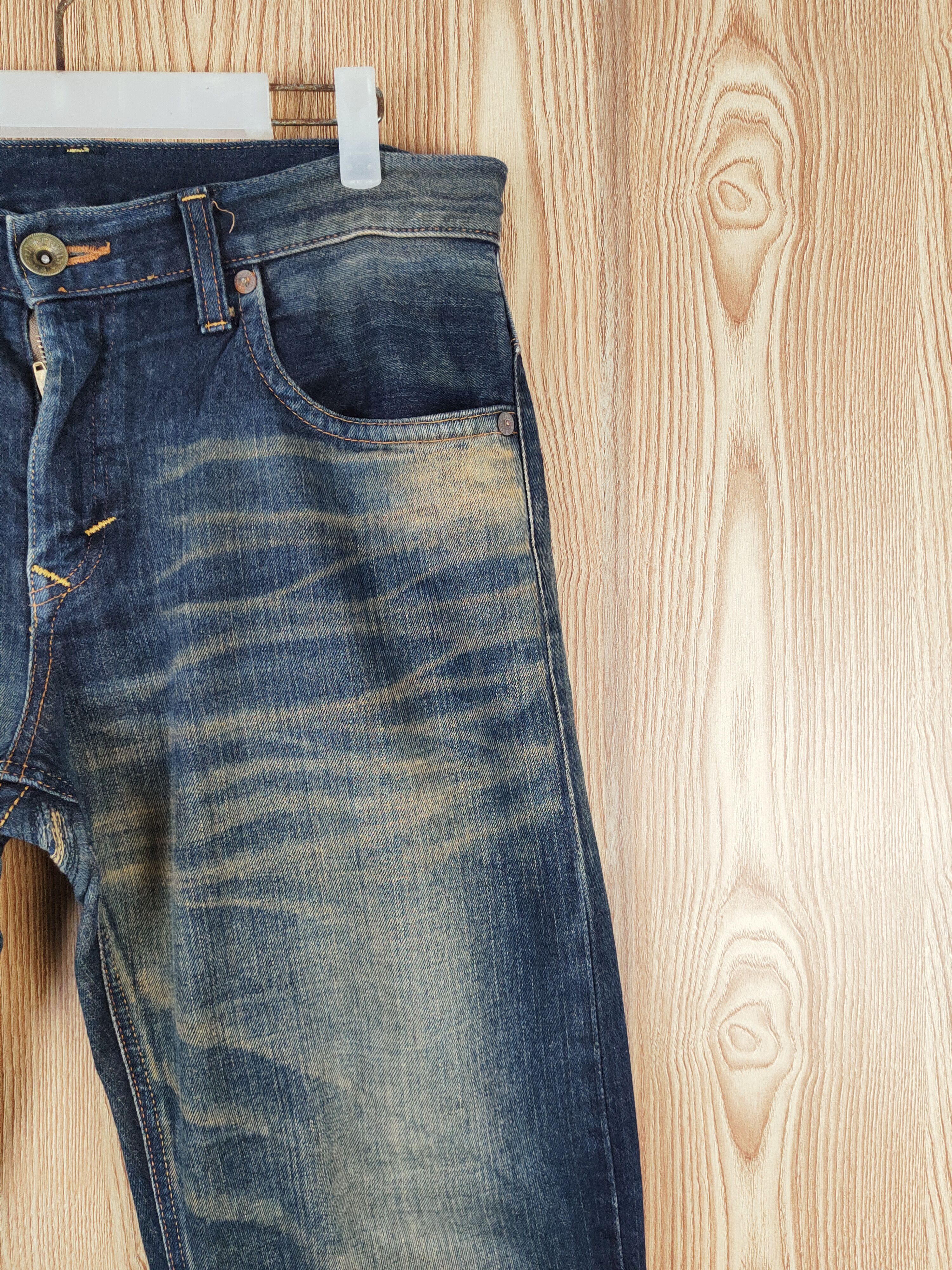 Edwin Edwin Dark Blue Distressed Ripped Jeans #S2739 Size US 34 / EU 50 - 5 Thumbnail
